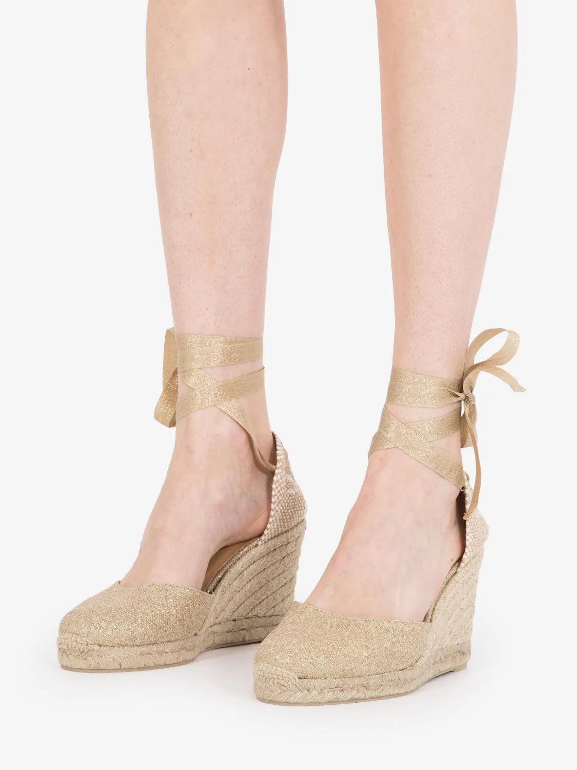 Espadrillas Carina canvas oro 90mm
