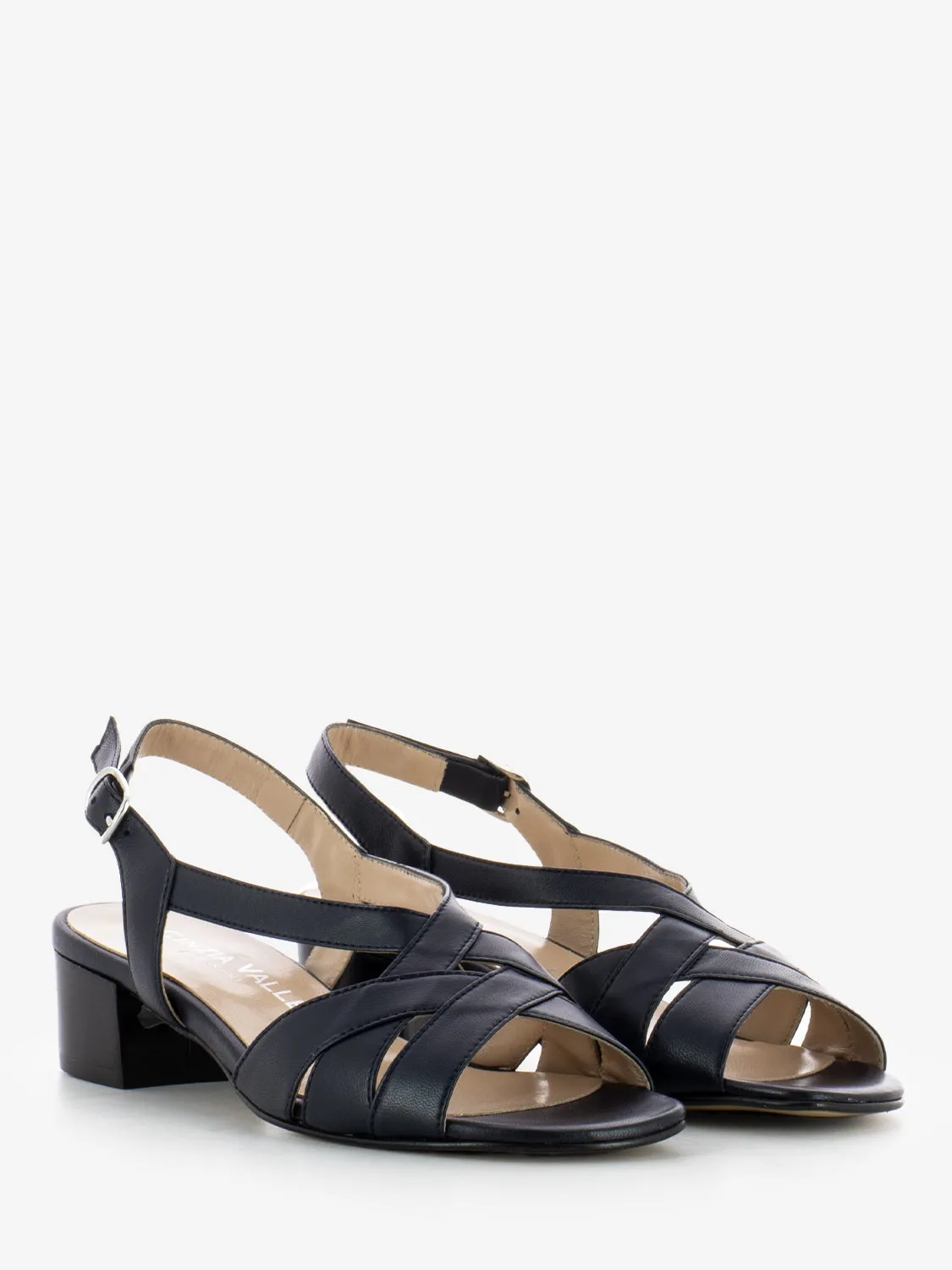 Sandali in pelle laminata blu