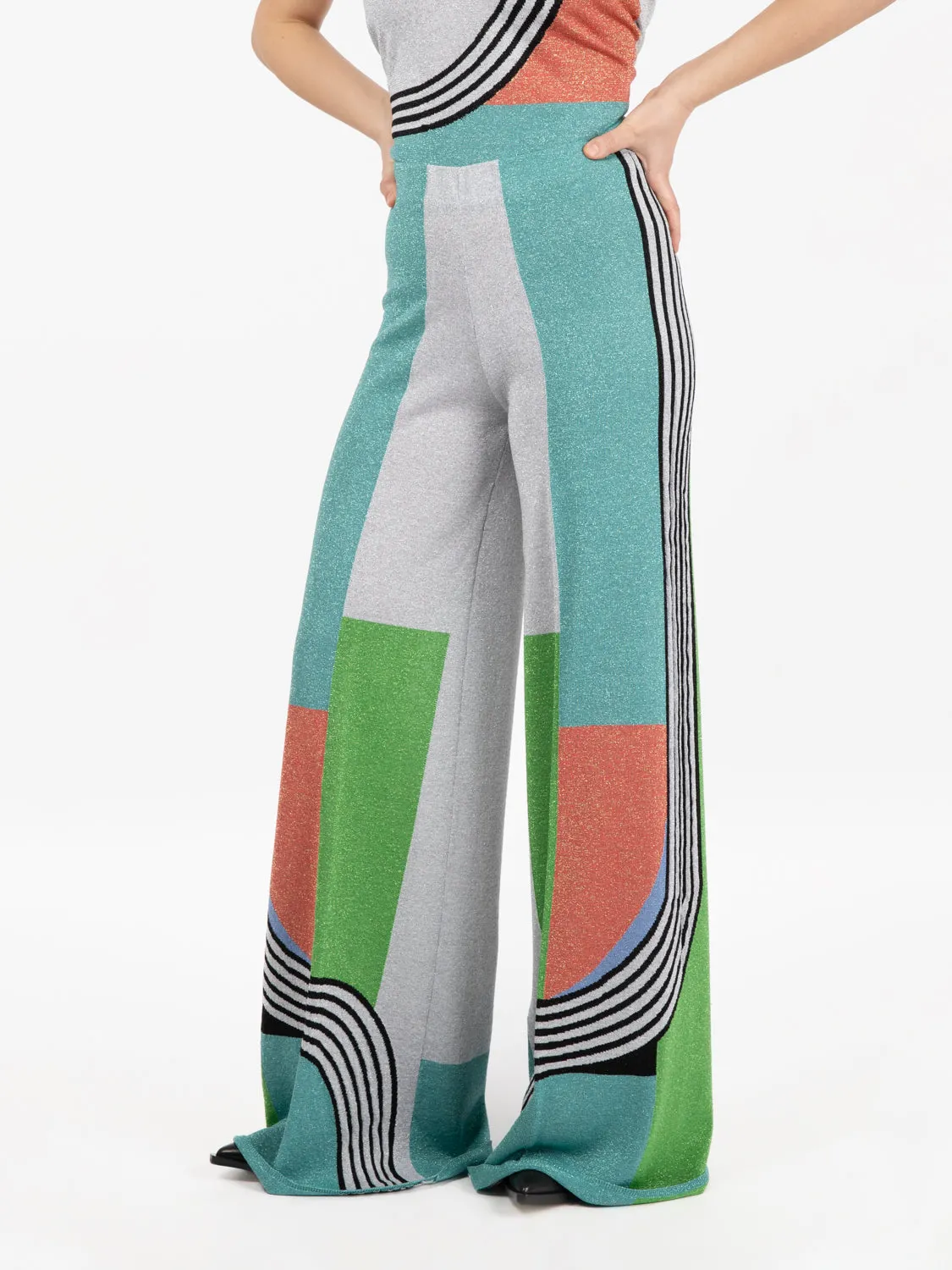 Pantalone a palazzo carioca multicolor