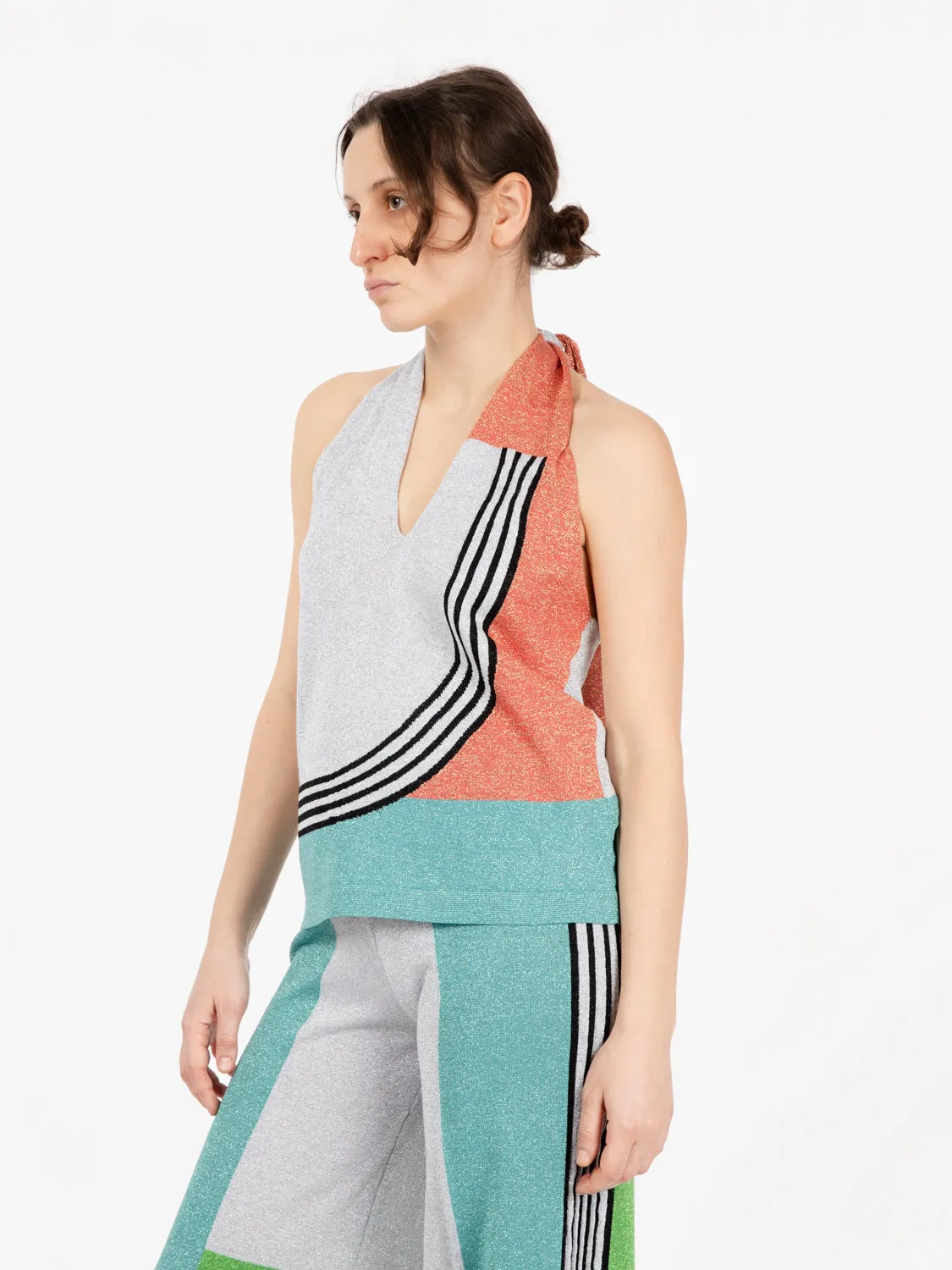 Top lurex righe carioca multicolor