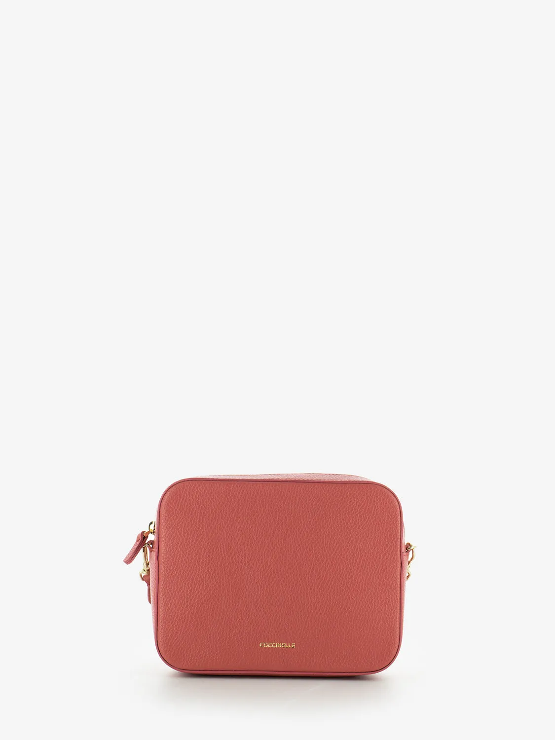 Borsa a tracolla Tebe grained leather cranberry