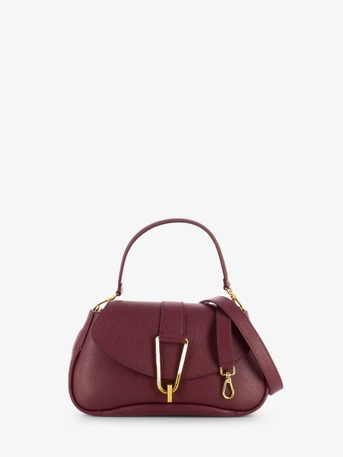 Tracolla in pelle con dettaglio metallico red