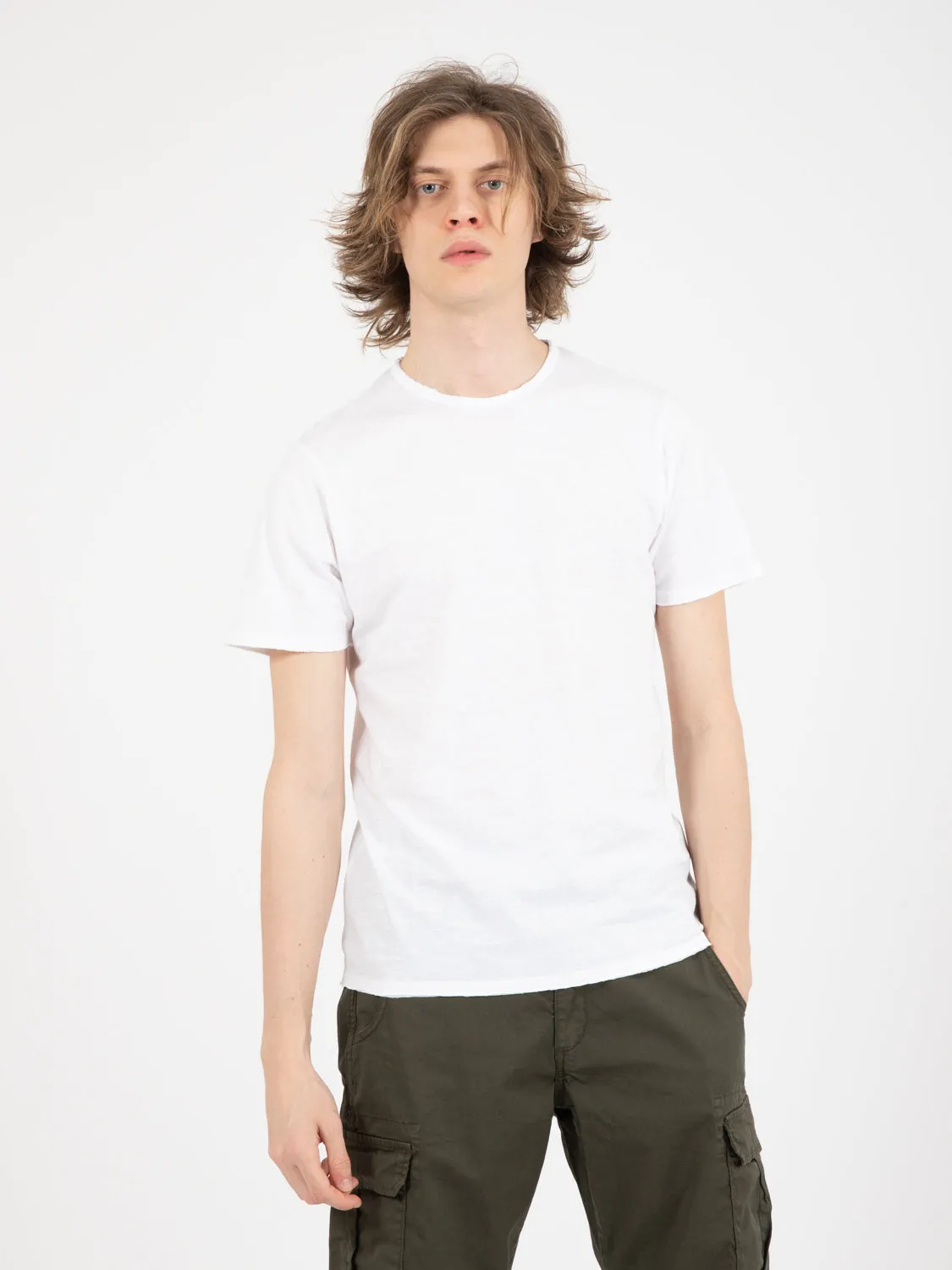 T-shirt fiammata girocollo bianca