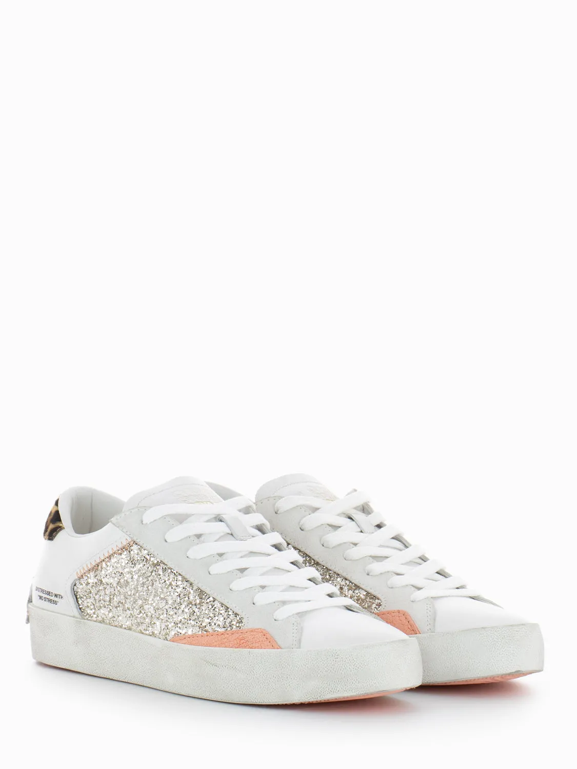 Sneakers Distressed platinum glitter