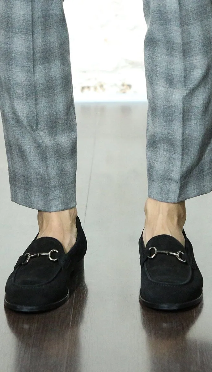 Crisci Scarpe Mocassini in camoscio con morsetto