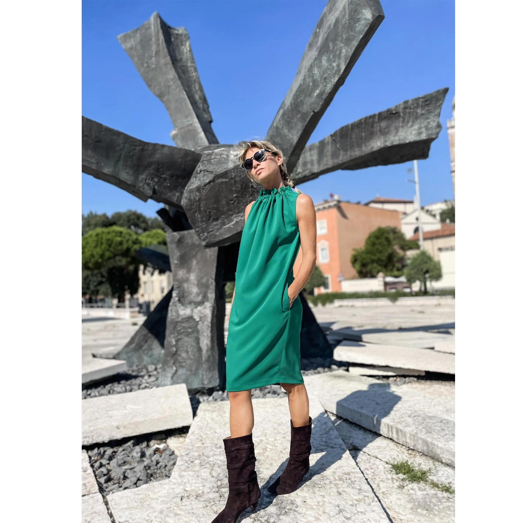 CROSS -Abito verde smeraldo