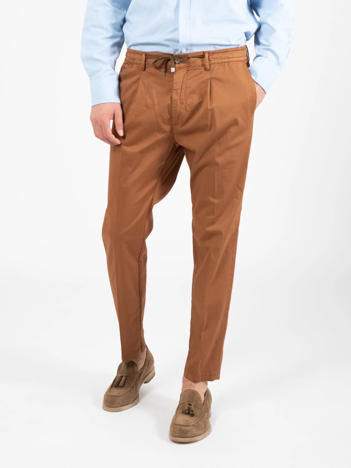 Pantaloni Mitte cotone cioccolato