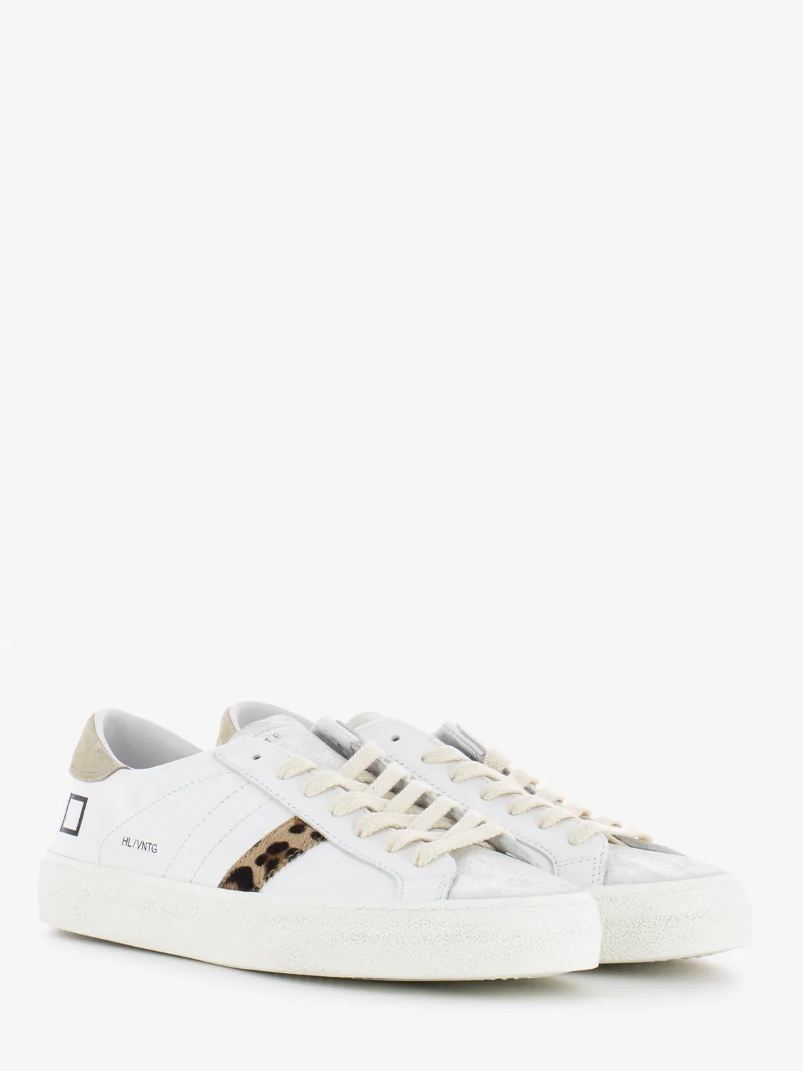 Hill low vintage calf white / leopard