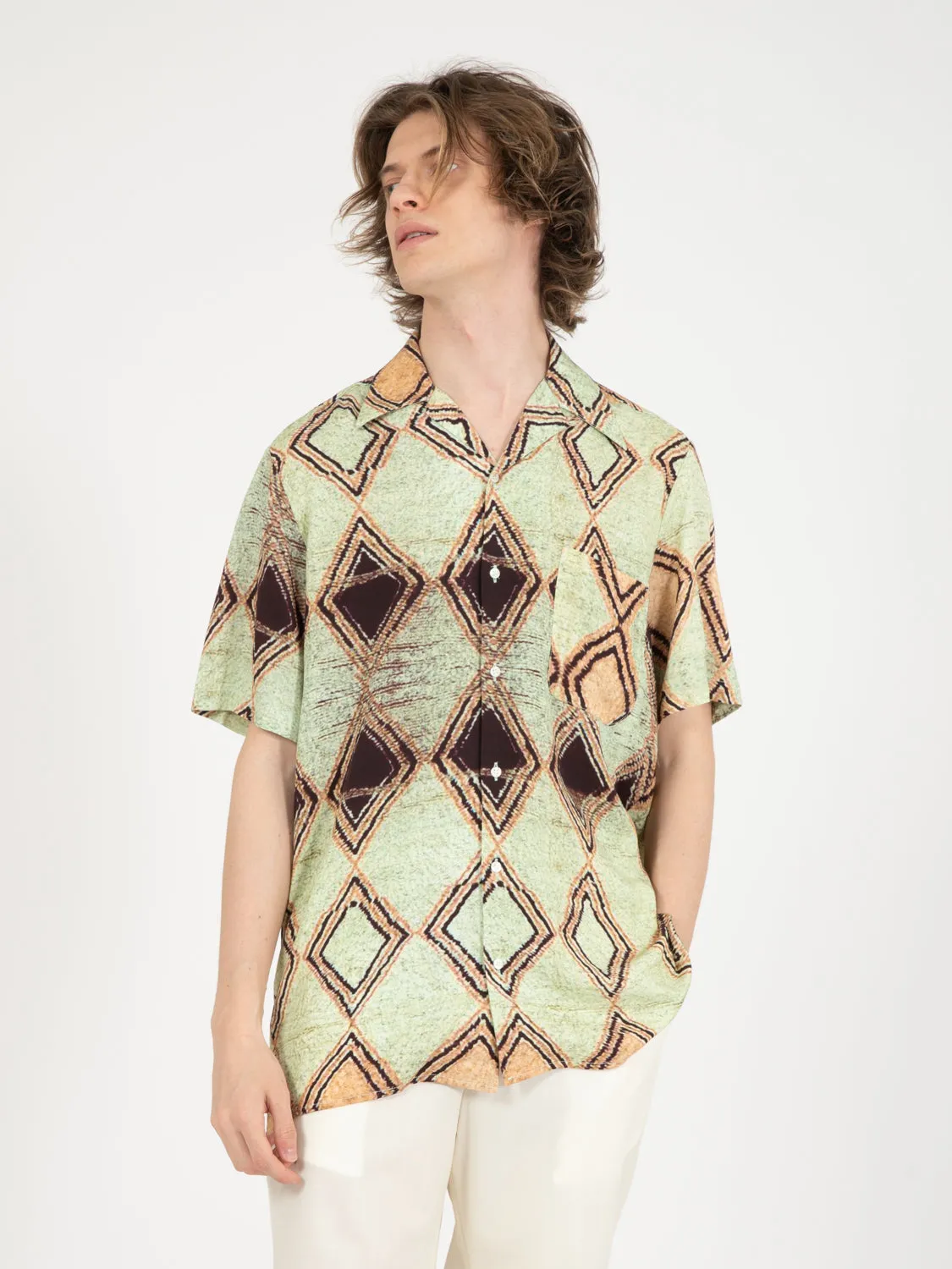 Camicia Jeremy bowling light green / pink