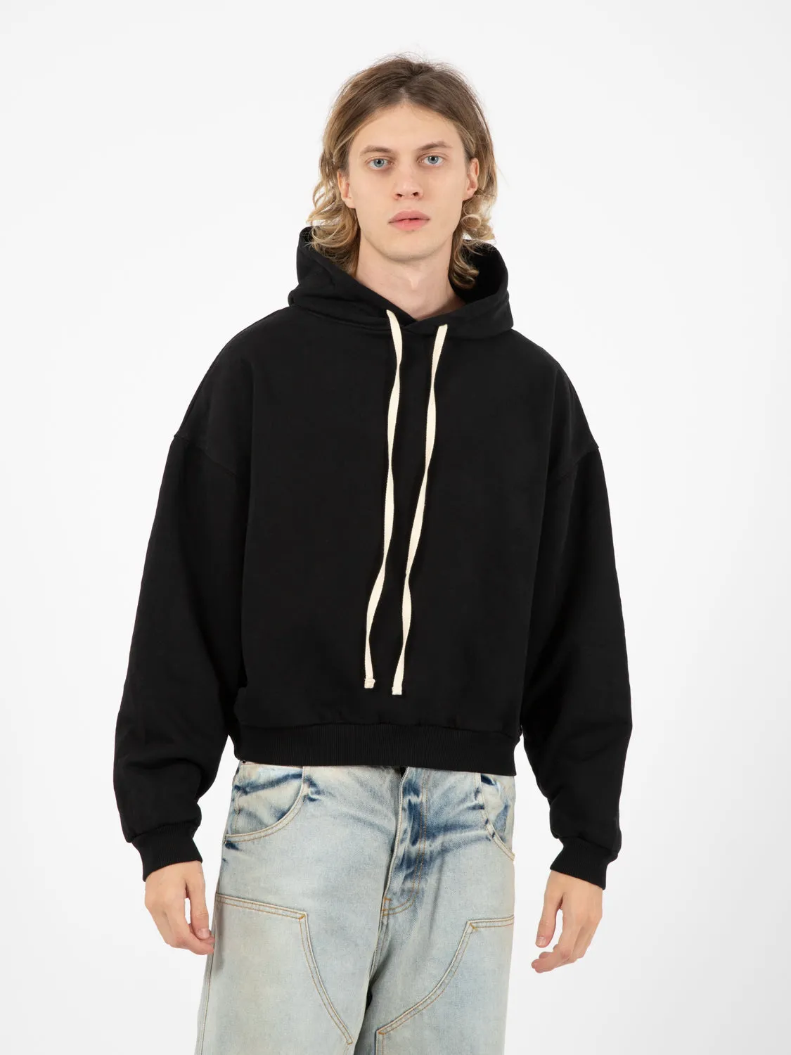Felpa crop Curtis oversized Hoodie black