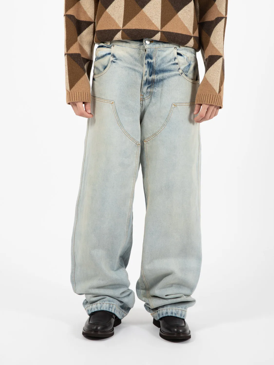 Viviene work pant stone washed light blue