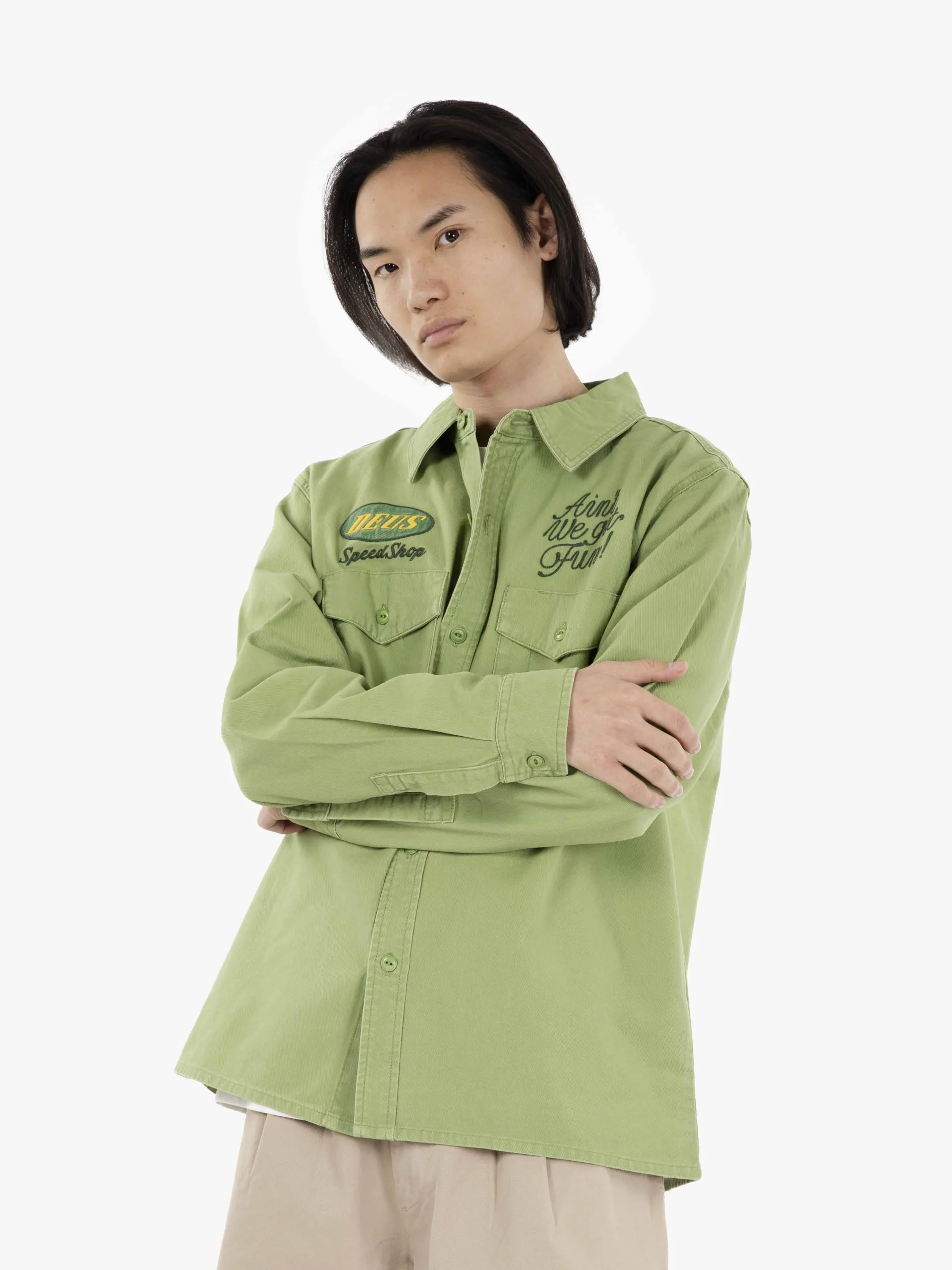 Tin lizzie shirt dirty green