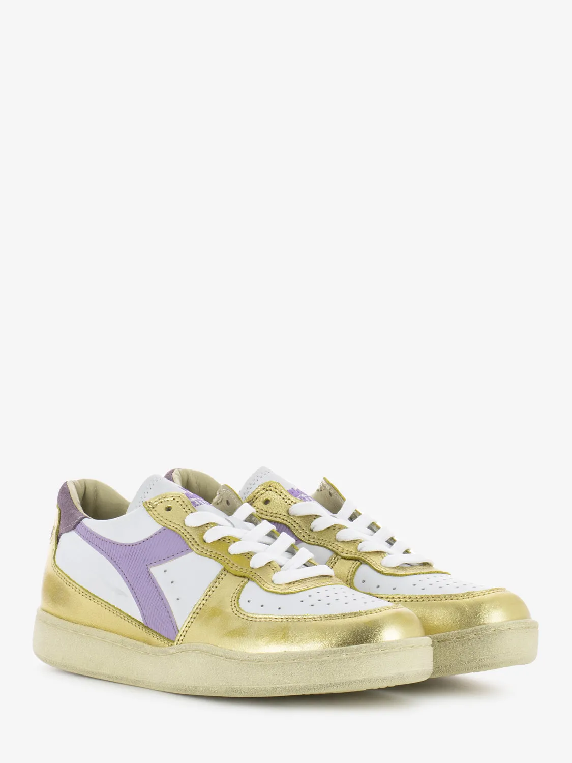 Mi Basket low metallic dirty white / rich gold