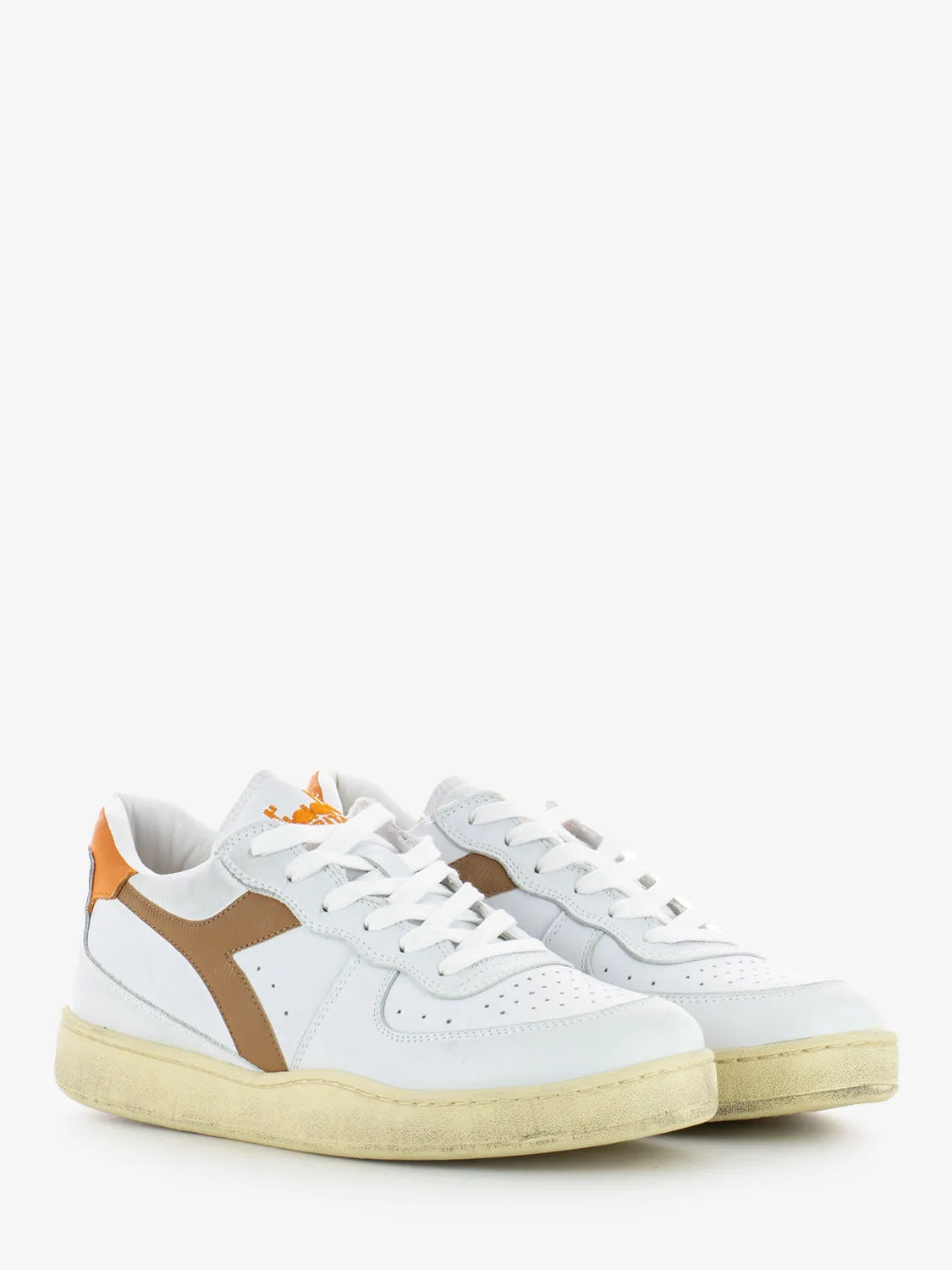 Mi Basket low used white / caramel