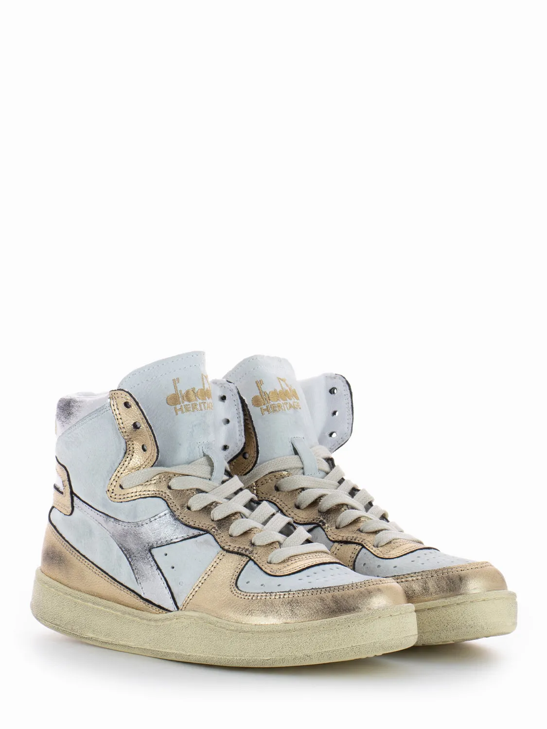 MI Basket metallic Pigskin used white / beige