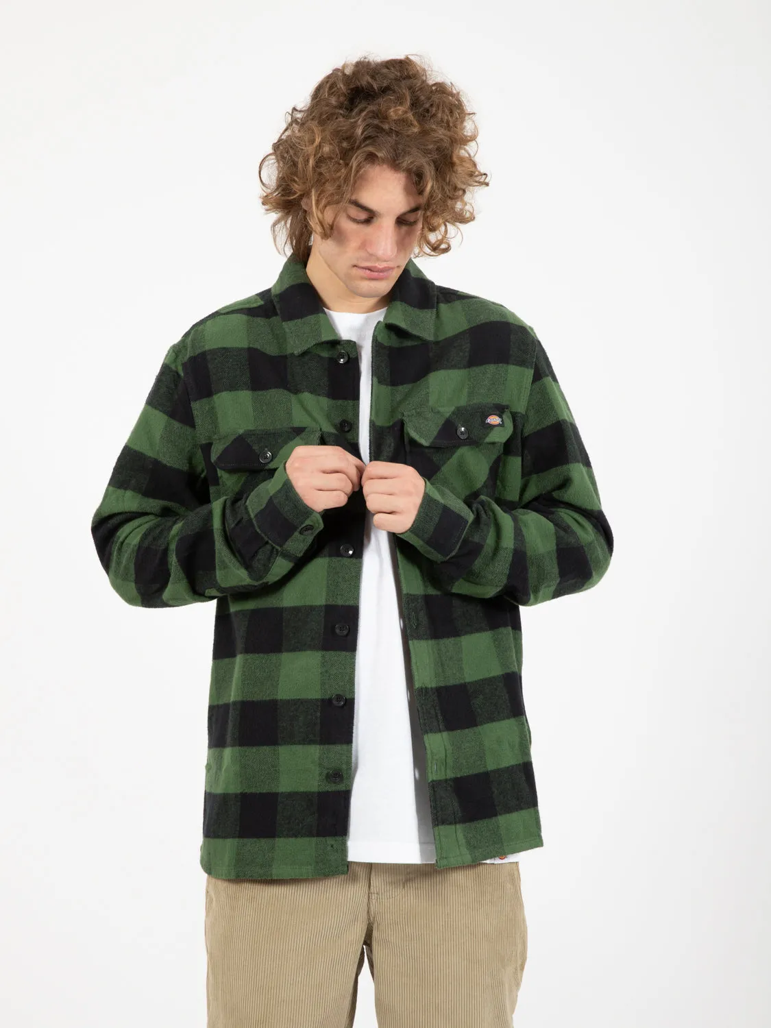 Camicia New Sacramento check pine green / nero