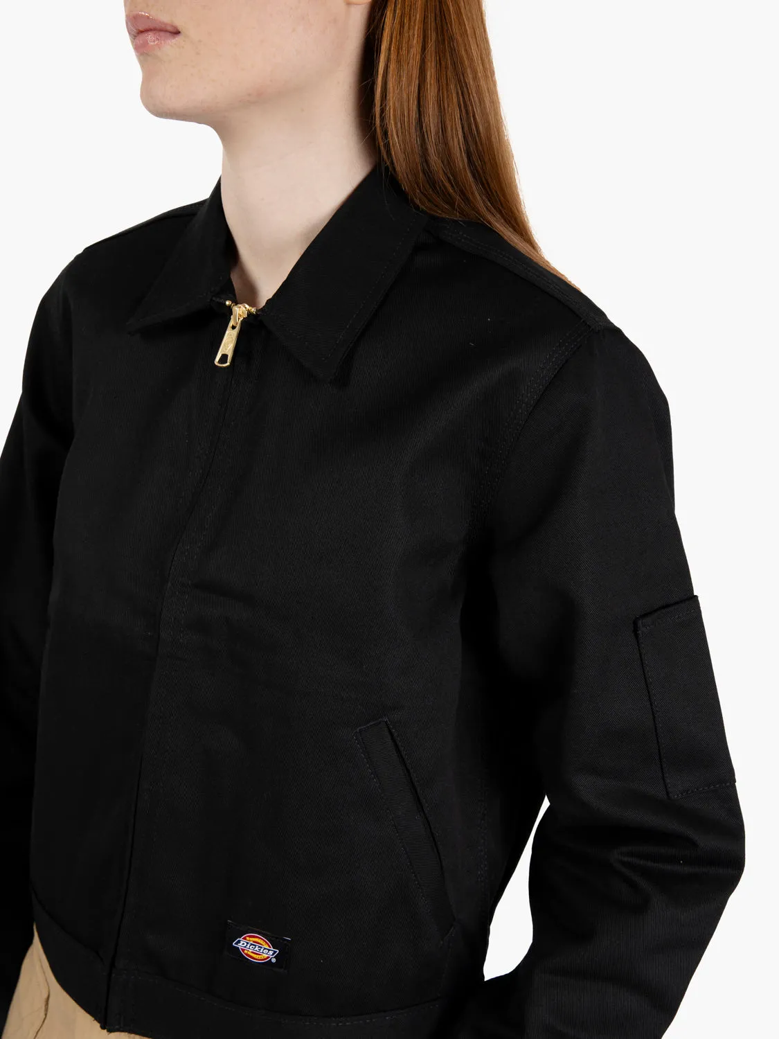 Unlined cropped Eisenhower jacket black