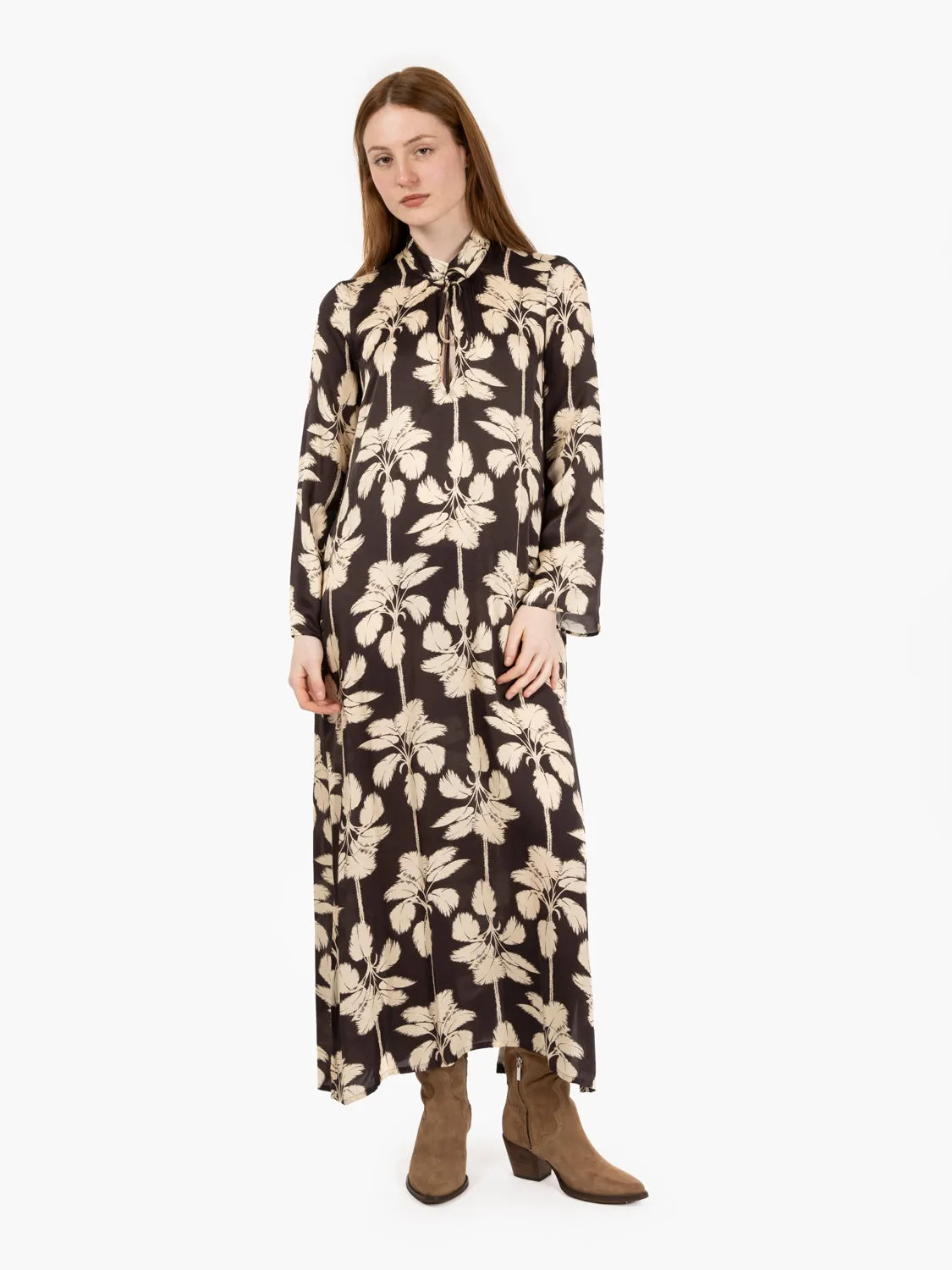 Abito lungo etnico Romira moro / bianco