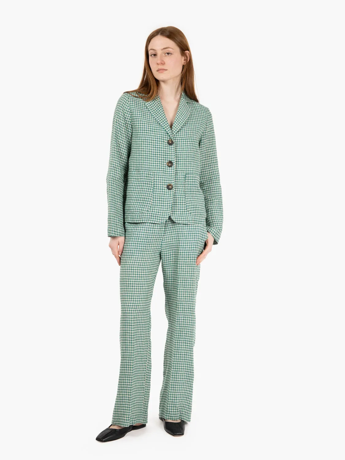 Blazer Vichy verde / bianco