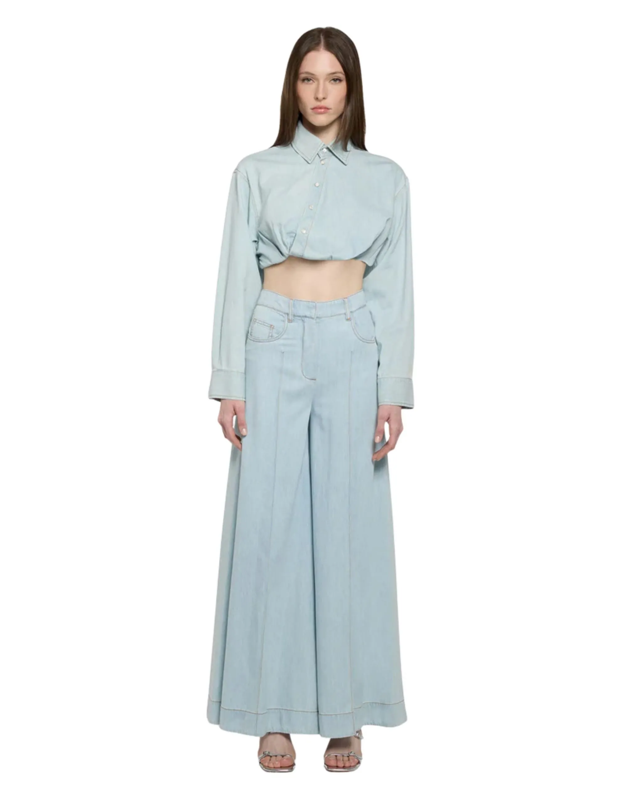 Simona Corsellini Jeans largo a palazzo