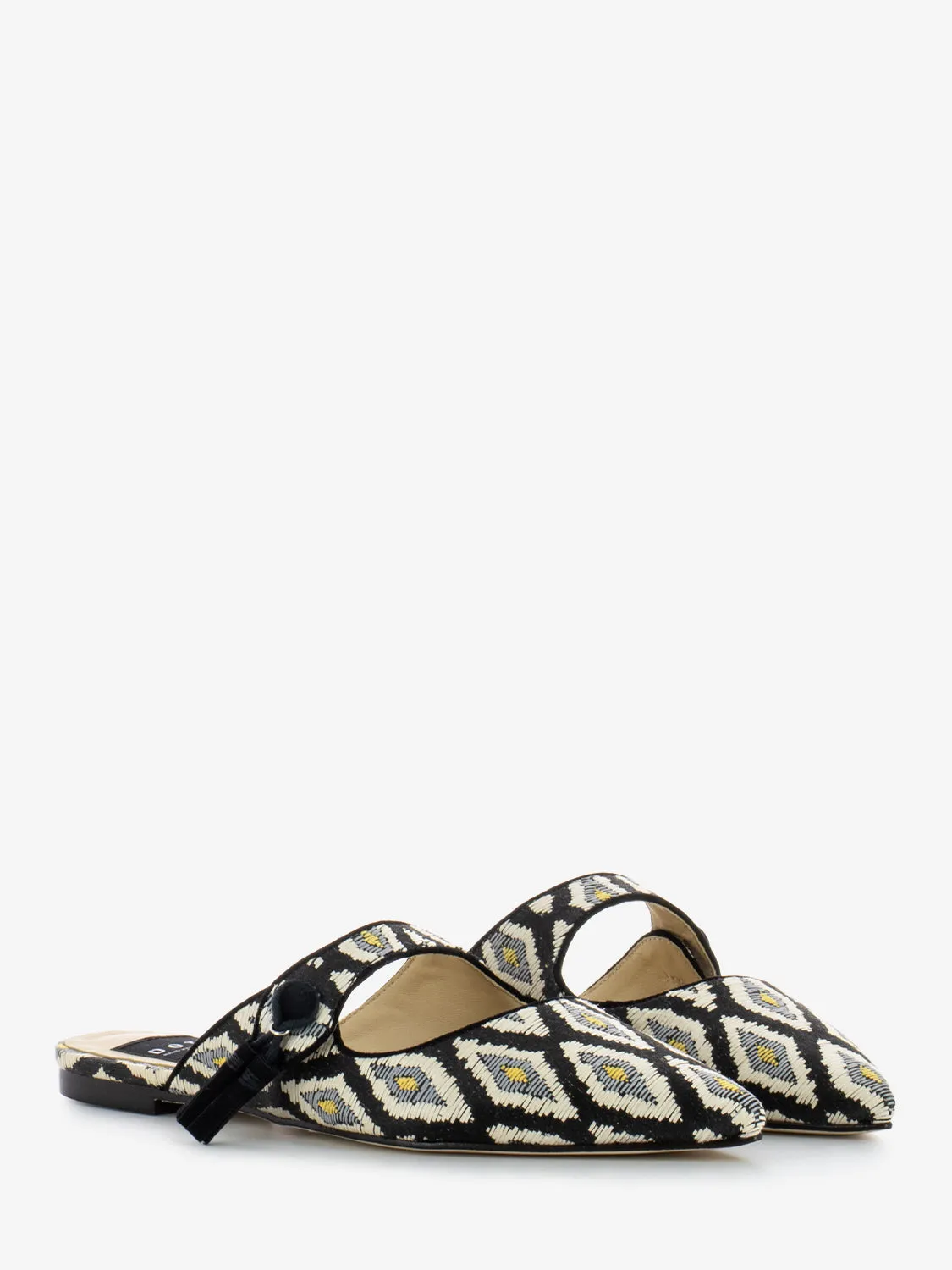 Sabot fantasia rombo nero / beige