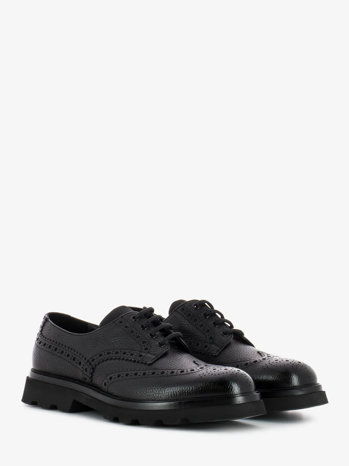 Derby full-brogue coda di rondine nero