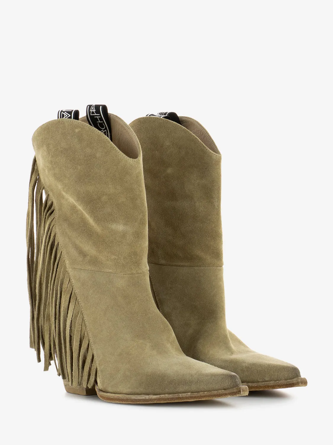Stivali texani con frange camel
