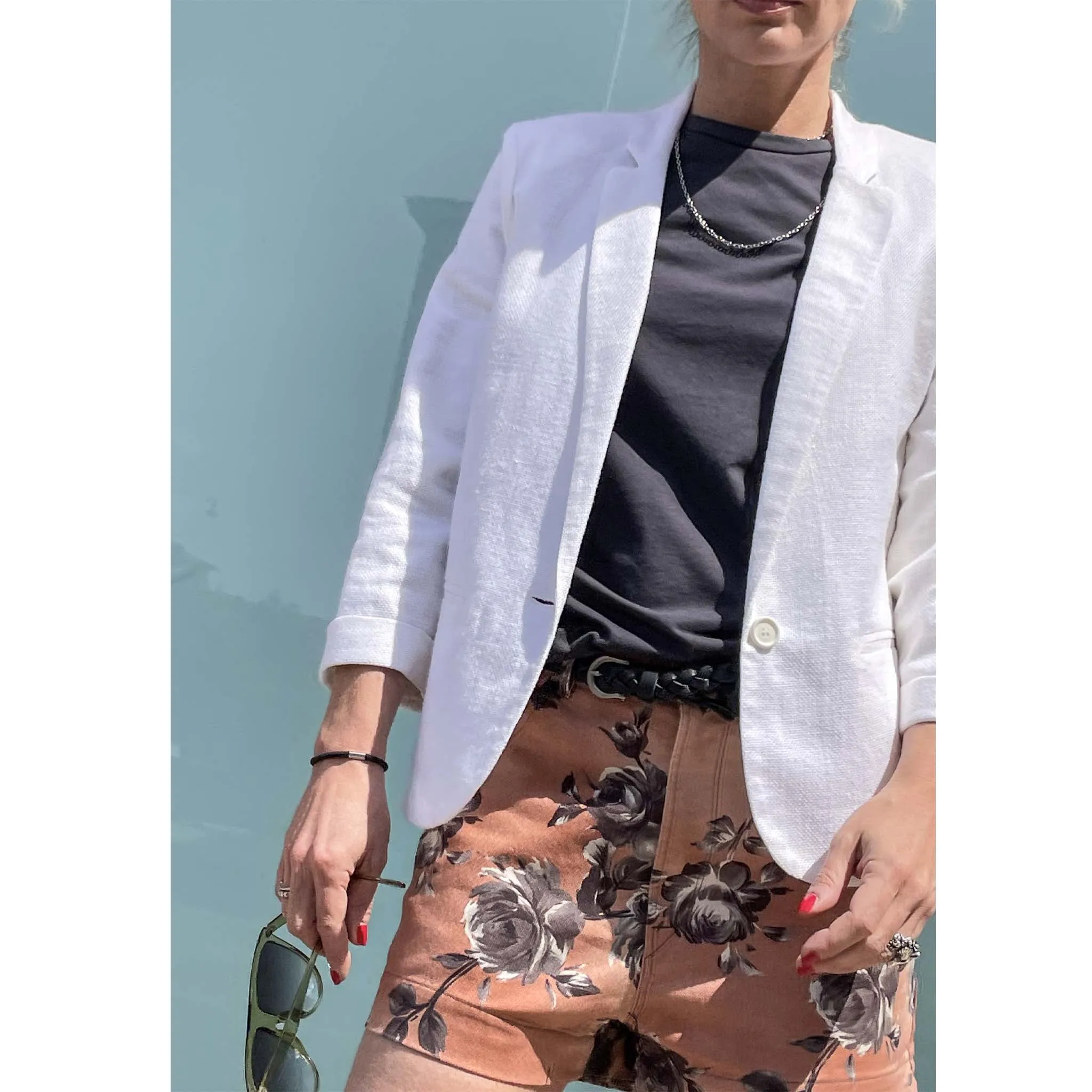 ETIC - Giacca in lino bianca