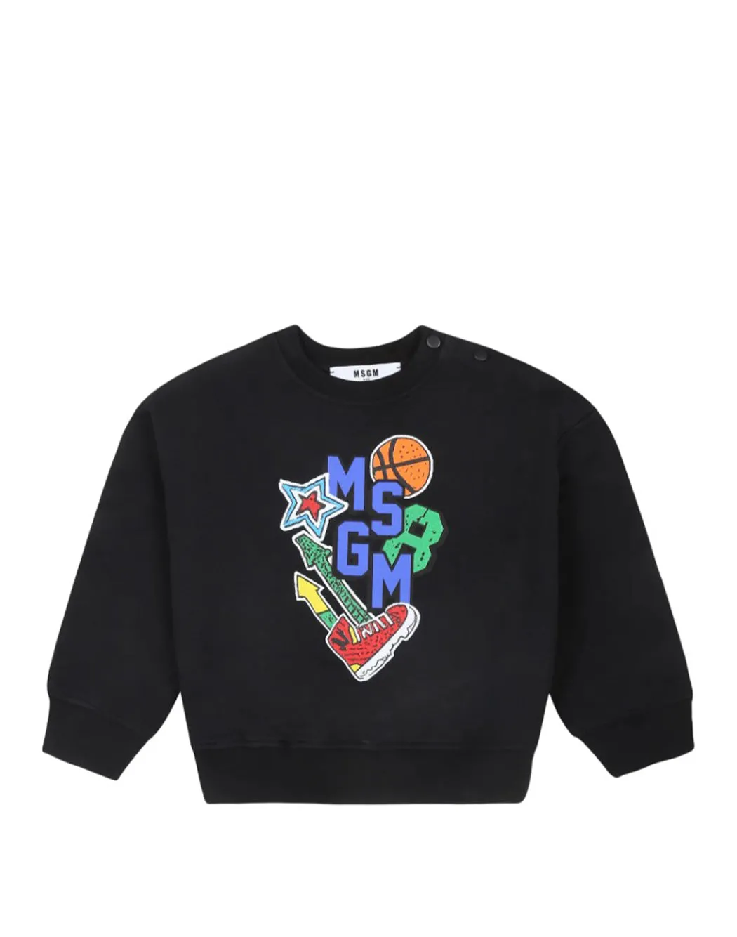 FELPA CON LOGO A CONTRASTO