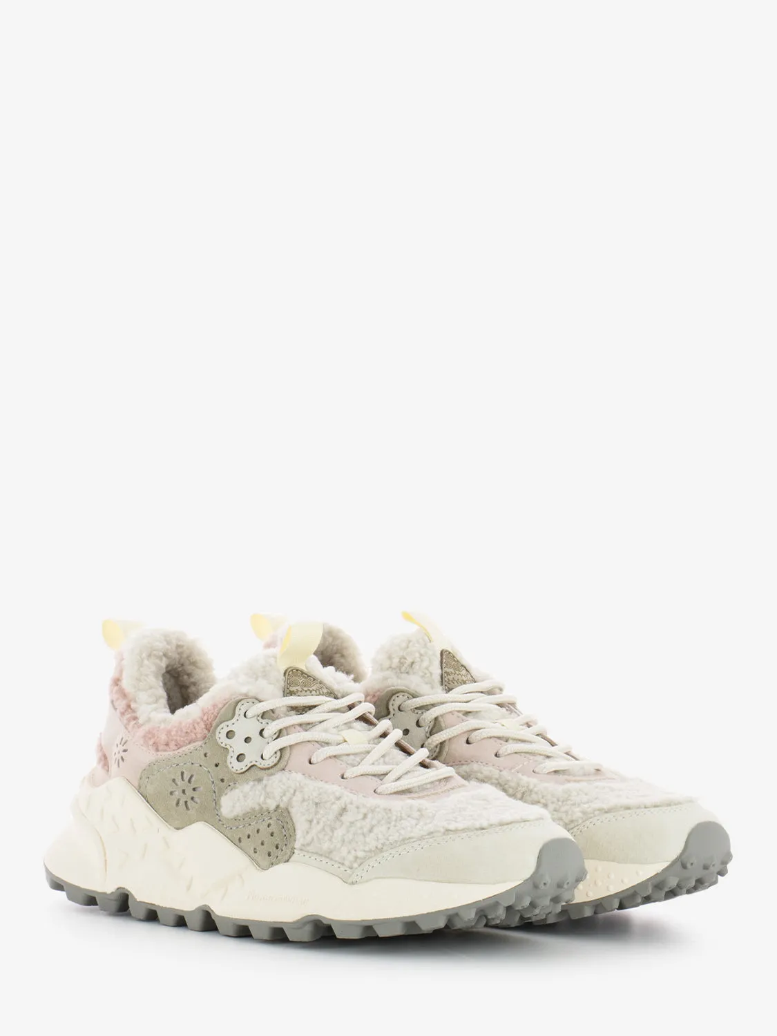 Kotetsu Woman suede teddy off white / pink