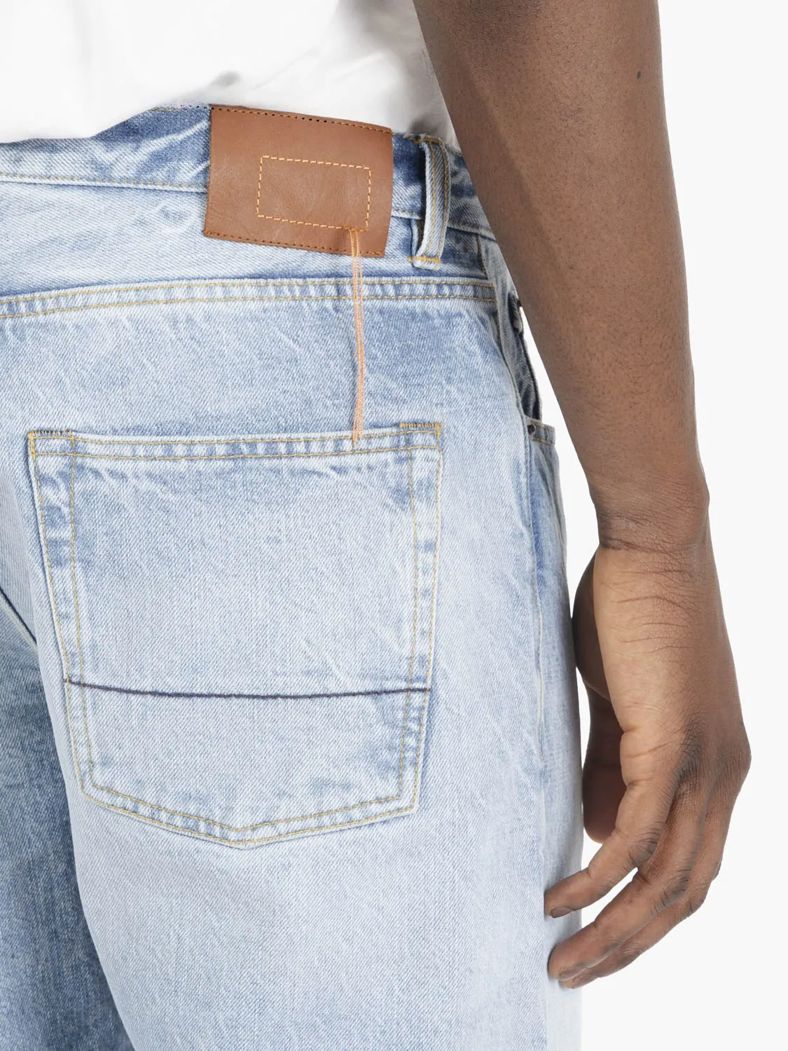 Five pockets denim pants blue