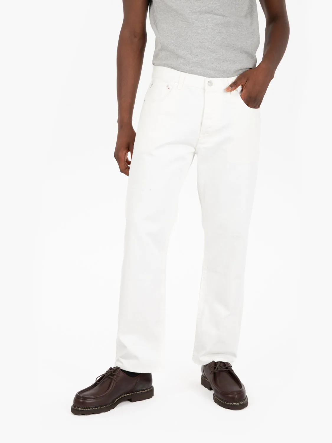 Five pockets denim pants white