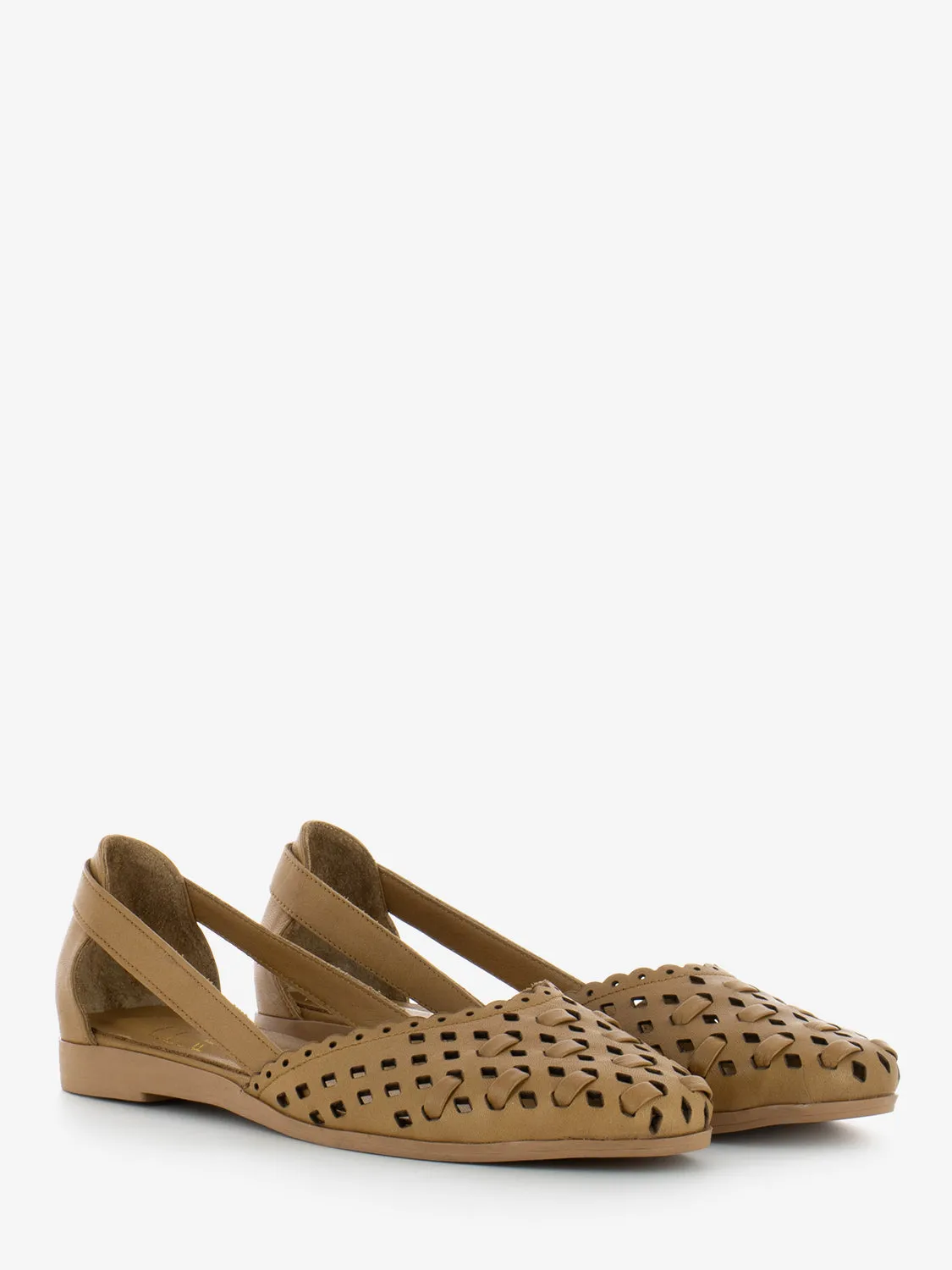 Ballerine traforate Feather caramello