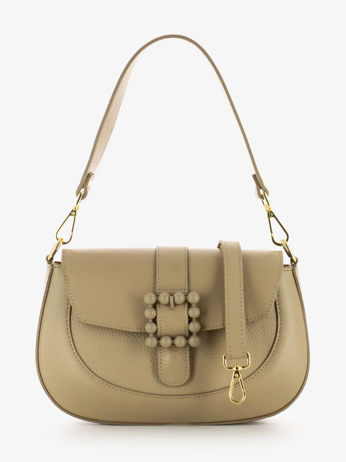 Borsa in pelle con accessorio sand