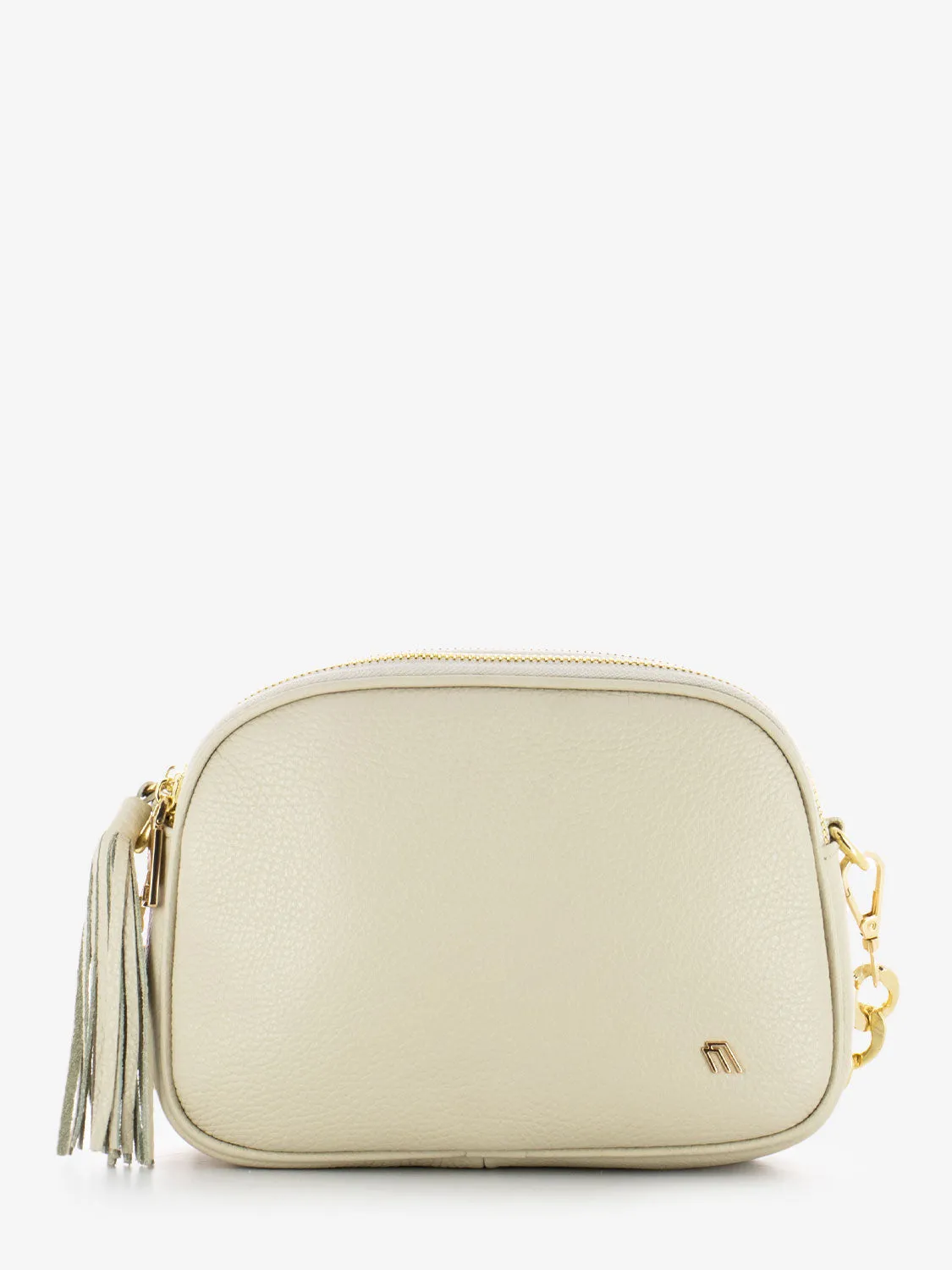 Borsa media con catena crema