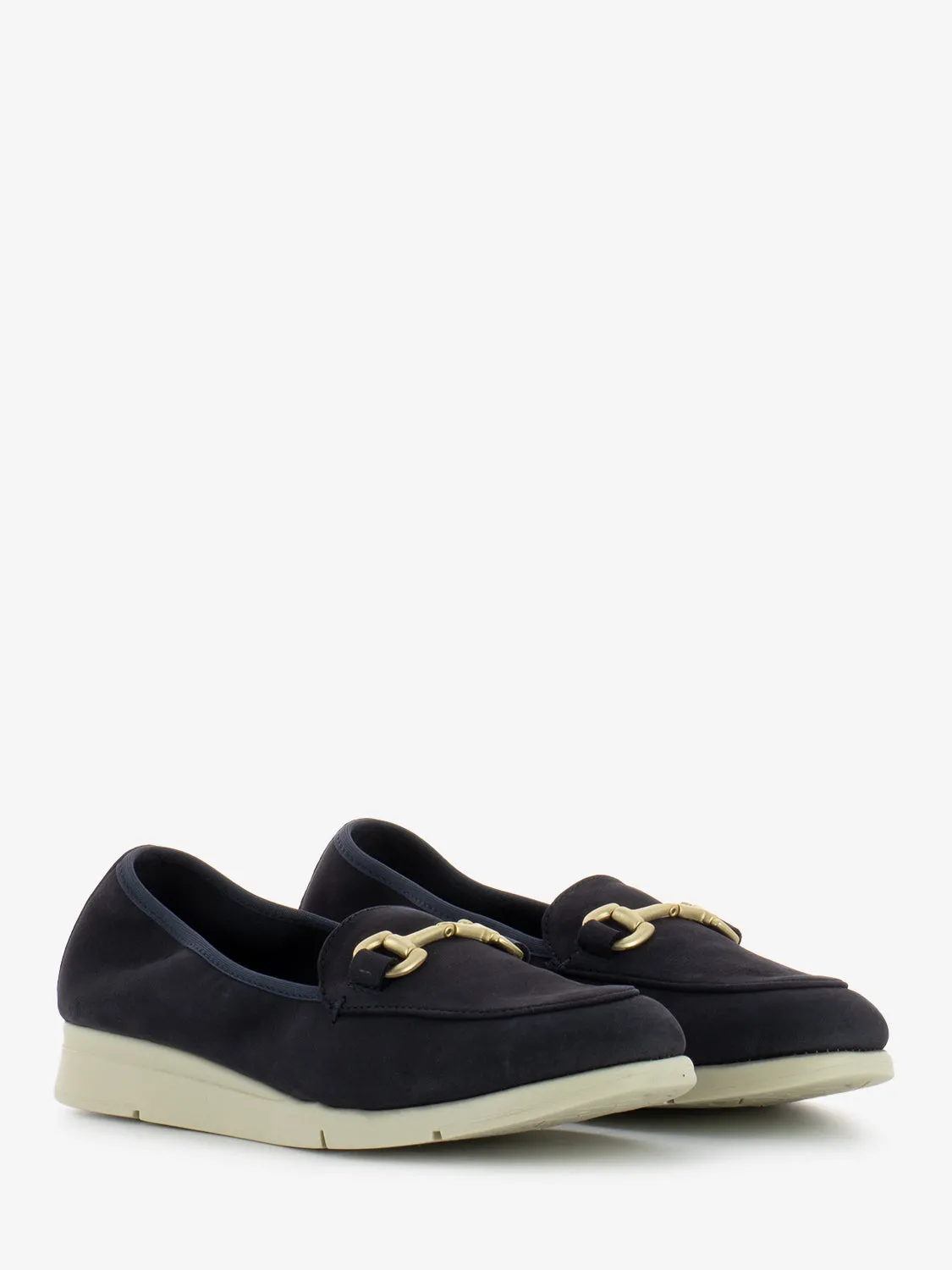 Mocassino nabuk con morsetto navy