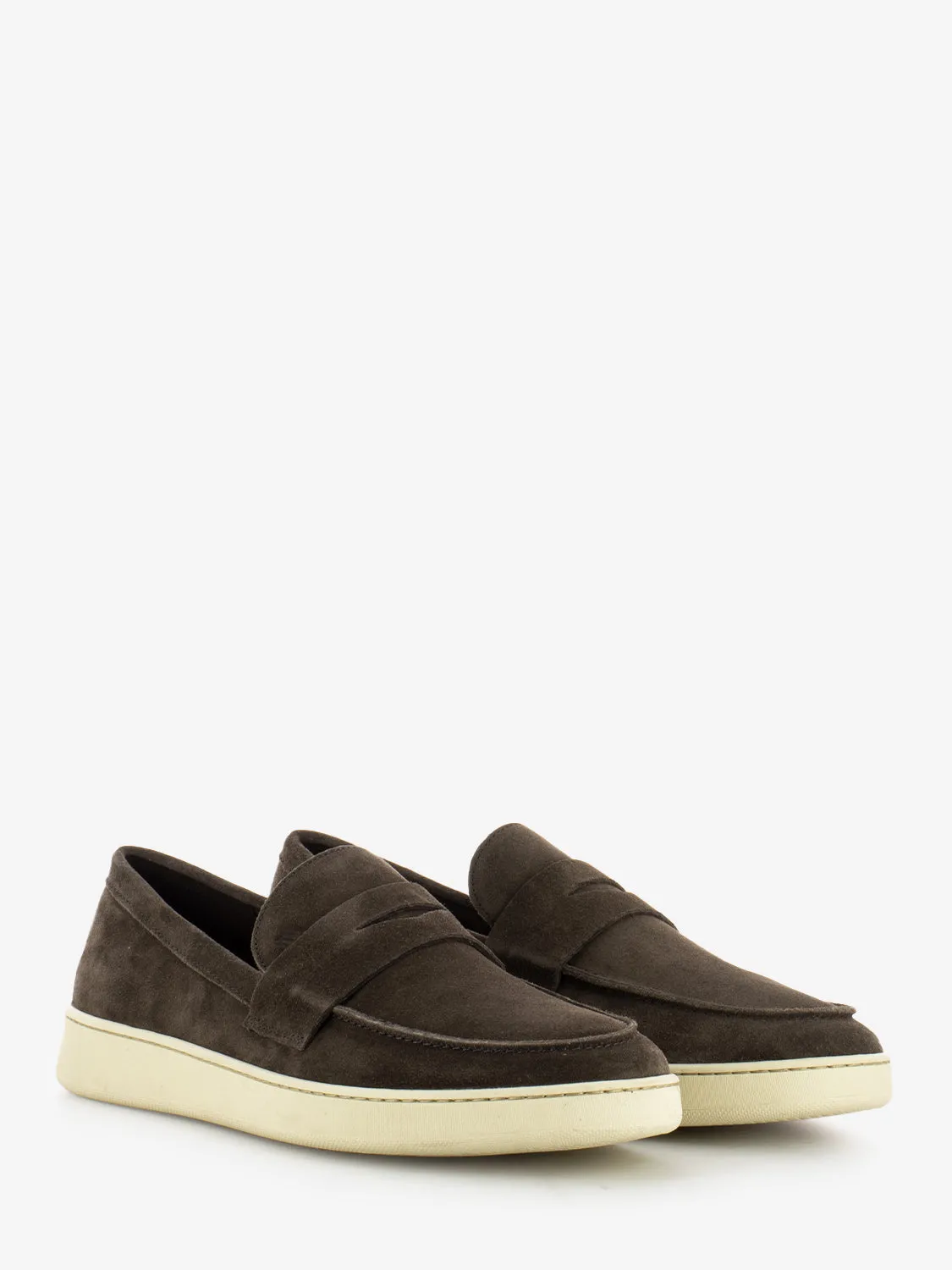 Slip-on in suede testa di moro