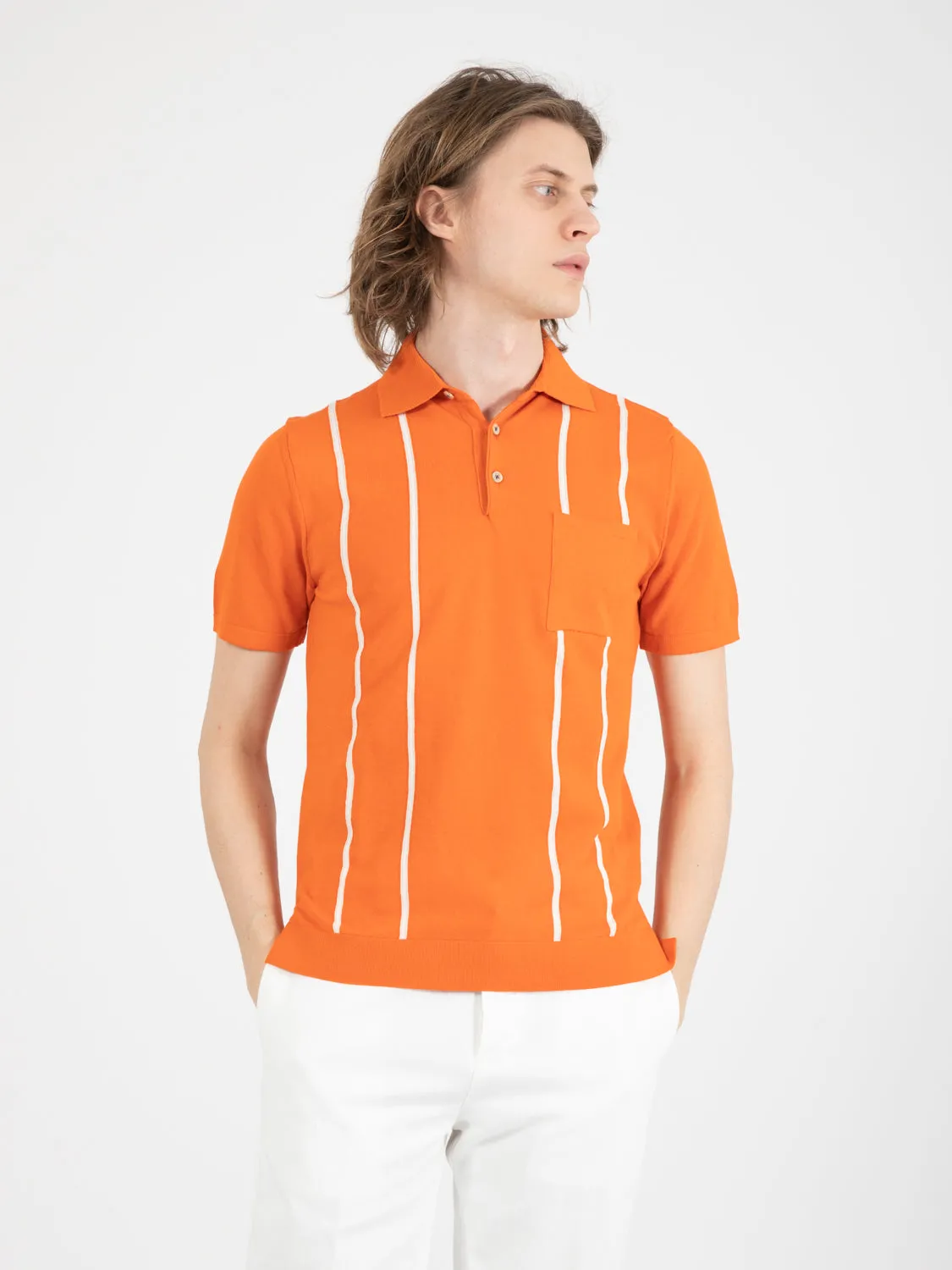 Polo Donald con taschino arancio