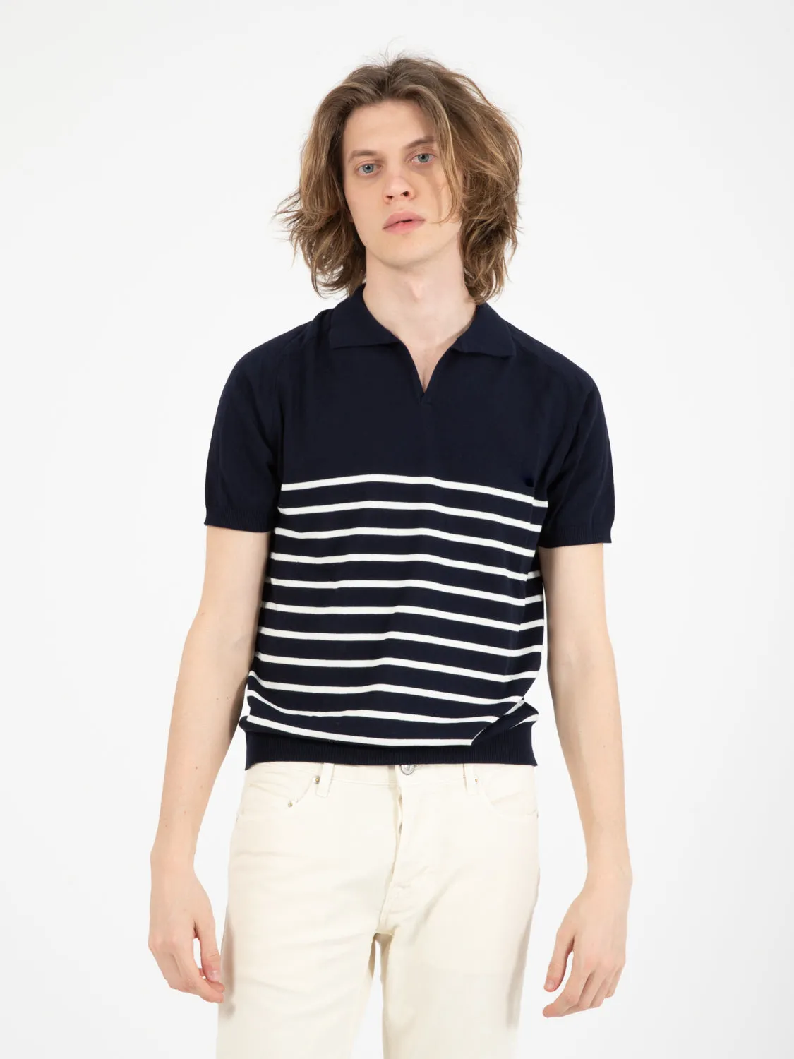 Polo Lindsay a righe navy mistero