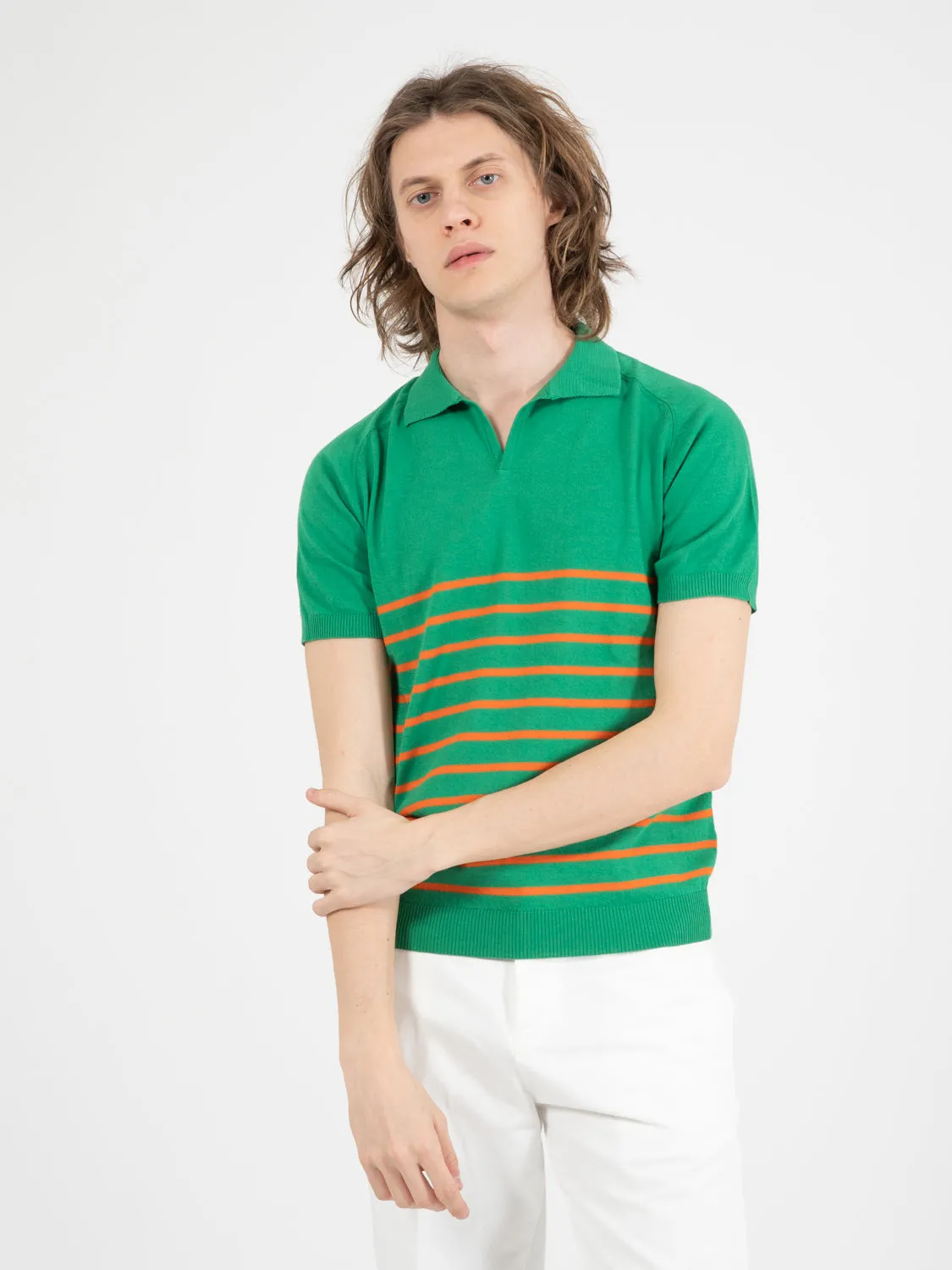 Polo Lindsay a righe verde