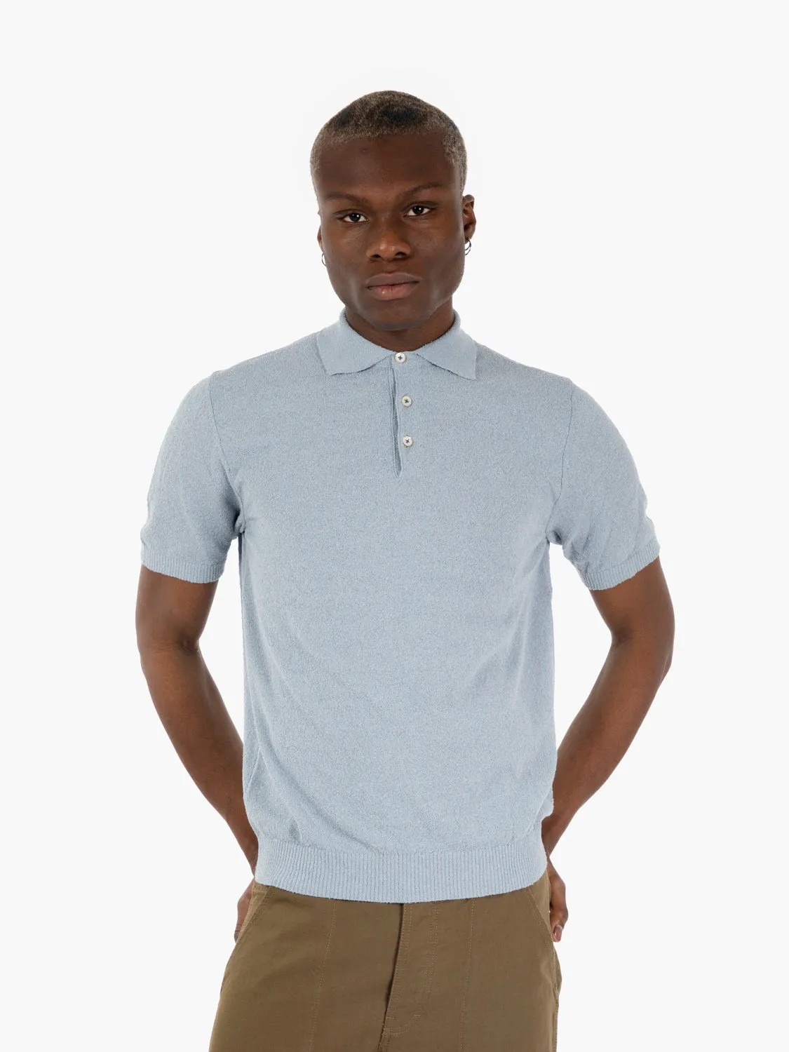 Polo spugna James grigio polvere