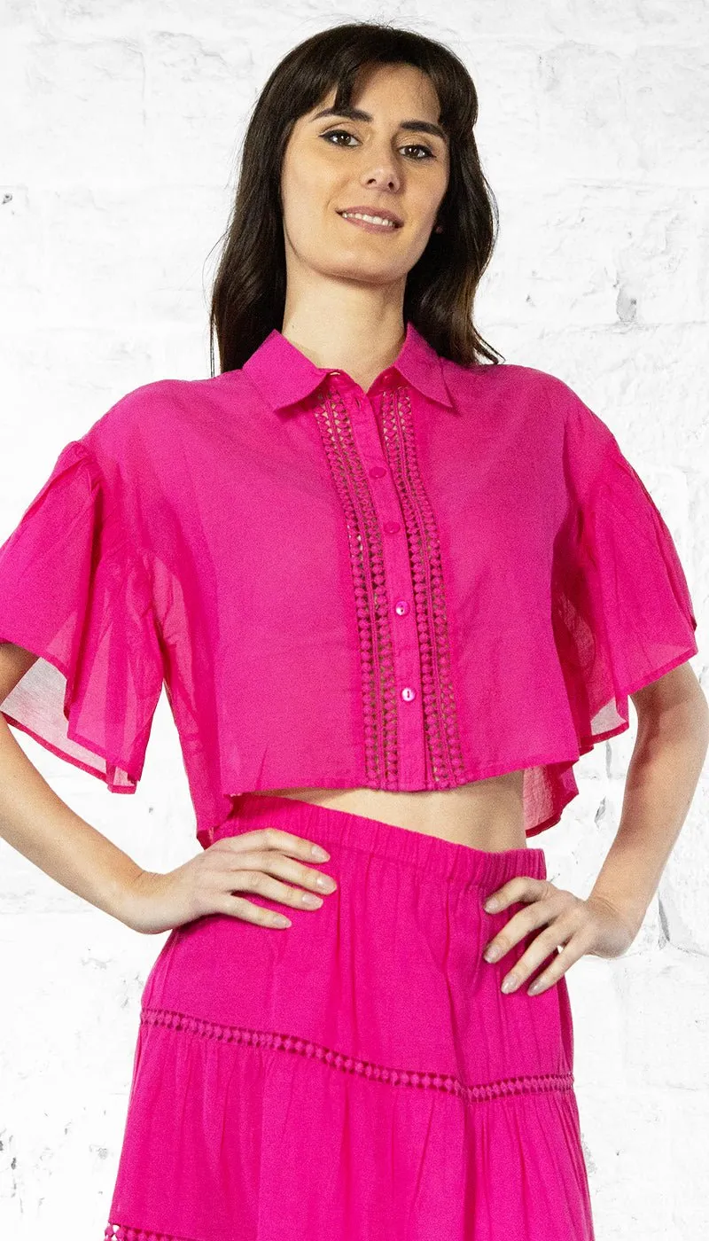 Gaudi Camicia cropped maniche corte