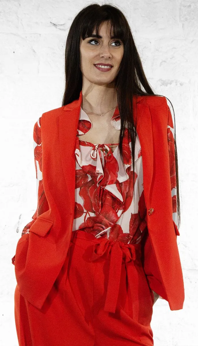 Gaudi Gilet donna in tessuto con revers