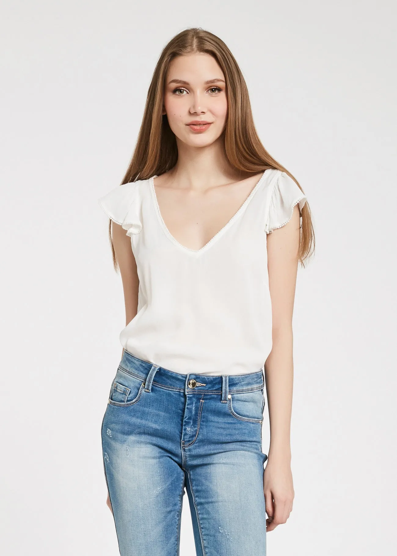 Gaudì Top in viscosa con volant