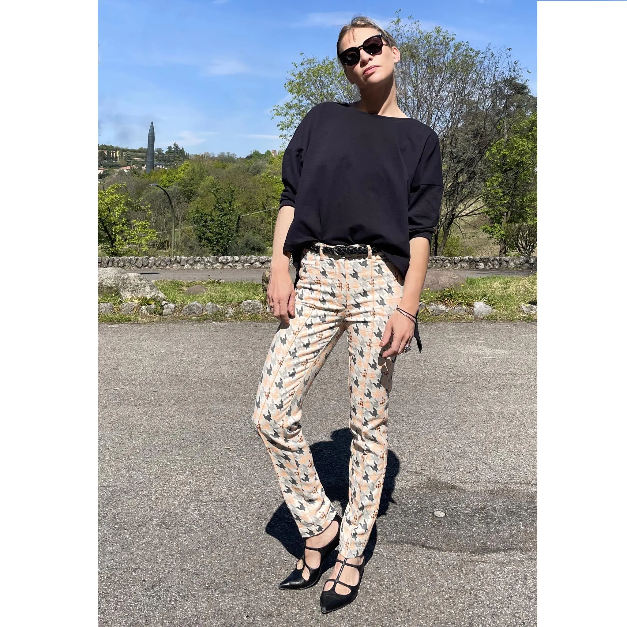 GAULTHIER - Jacquard bianco e pesca