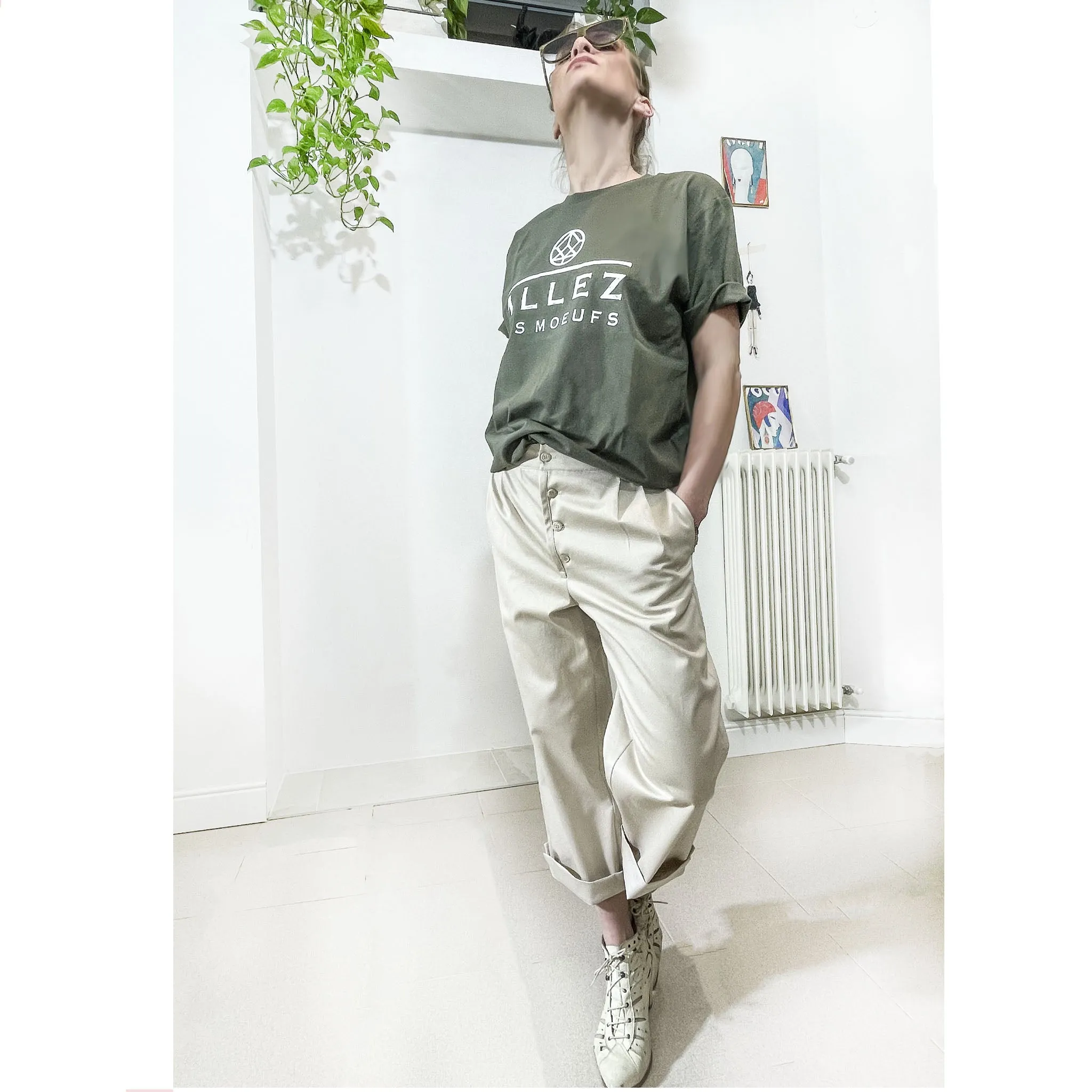 GHOST  ivory - pantalone color avorio