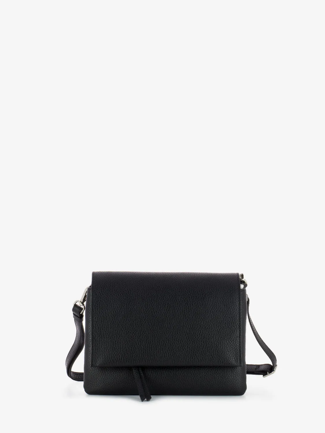 Borsa a tracolla in pelle nera