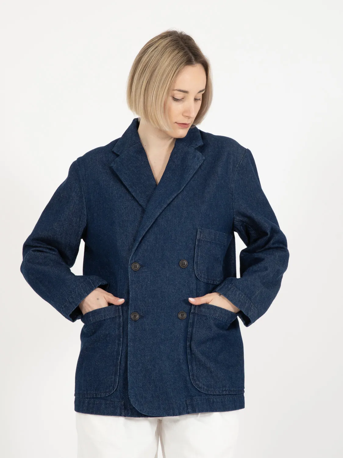 Blazer 70's recycled denim blue