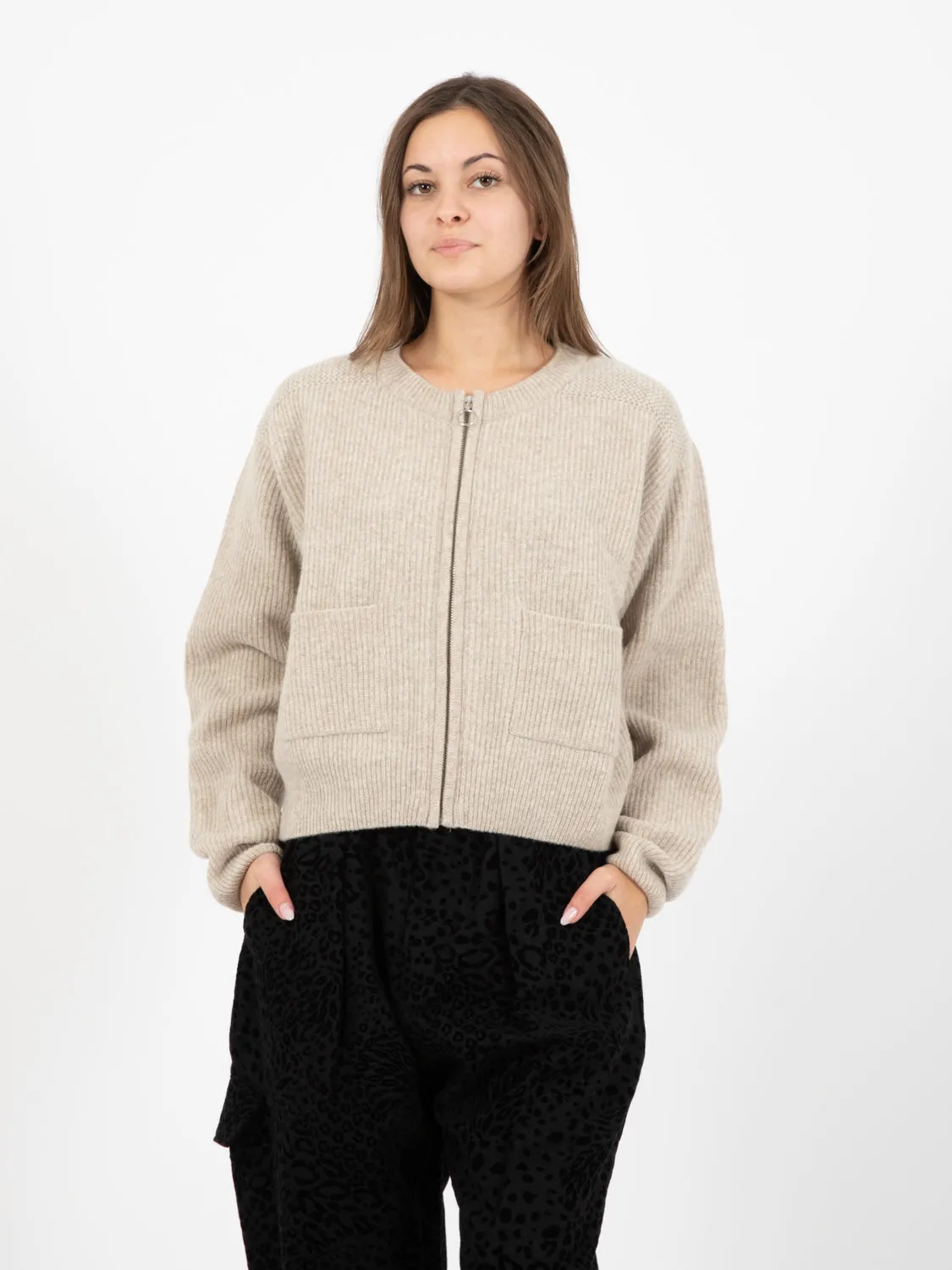 Bomber cardigan Delta oatmeal