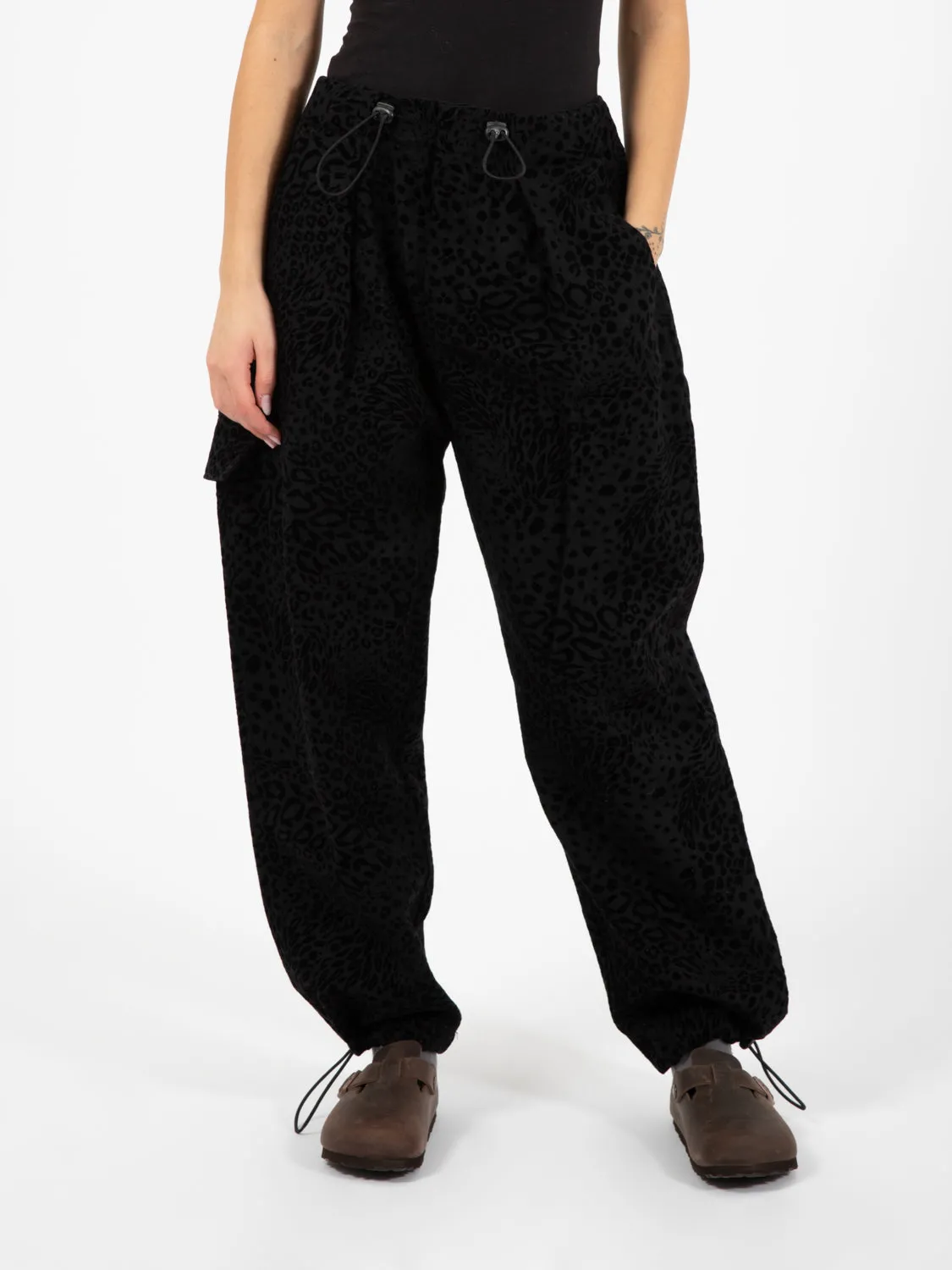 Desert pants leopard wool black